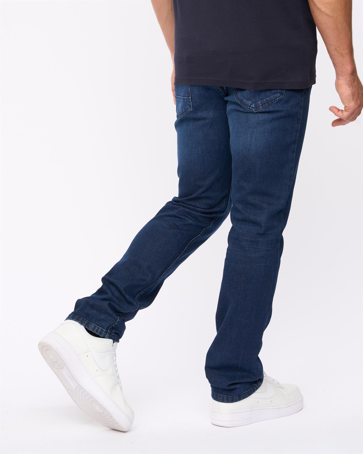 Crosshatch Mens Malcolm Slim Fit Jeans Dark Wash