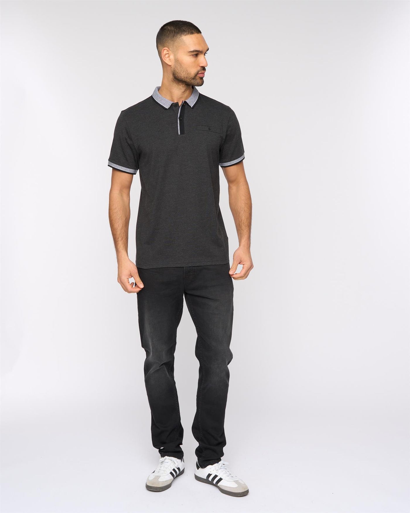 Mens Eastbrook Polo Charcoal Marl