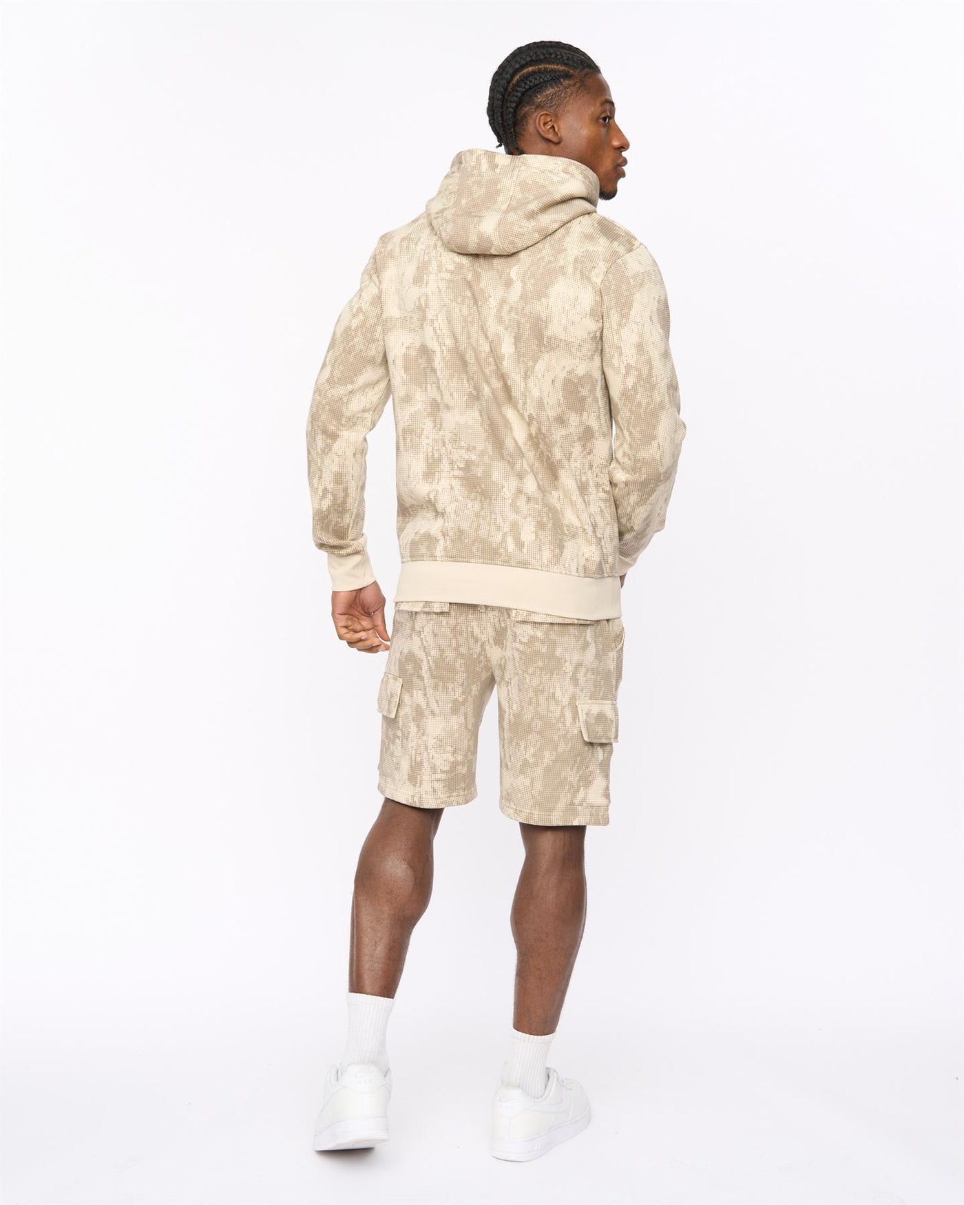 Mens Bardon Camo Hoodie Light Stone