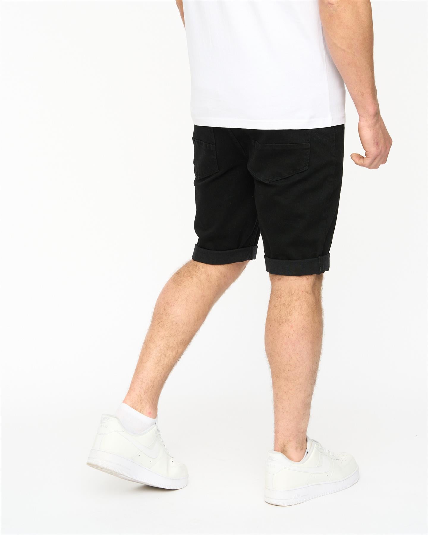 Mens Youlgreeve Belted Denim Shorts Black Wash