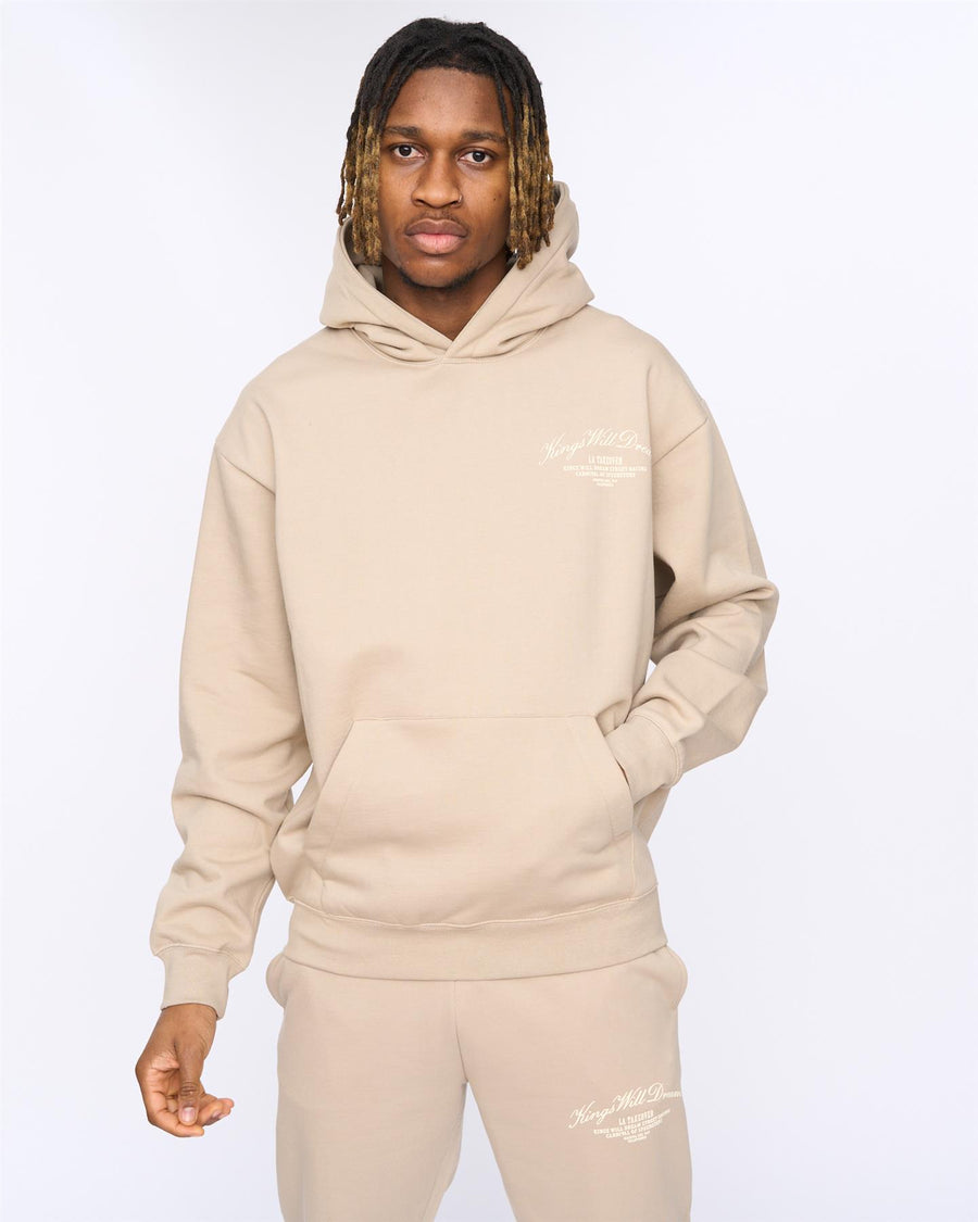 Mens Arch Oversized Hoodie Stone