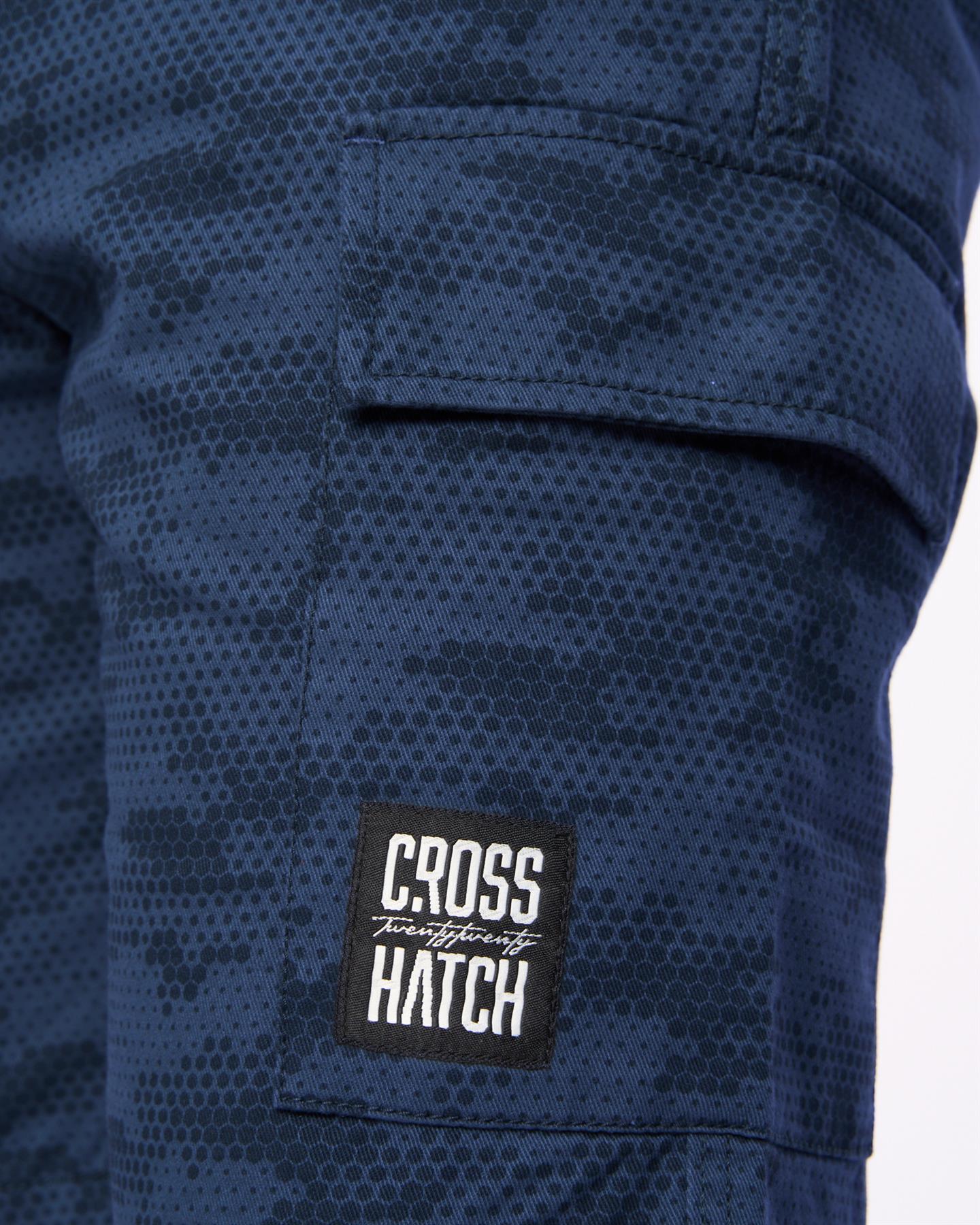 Mens Janscore Elastic Waist Cargo Shorts Navy