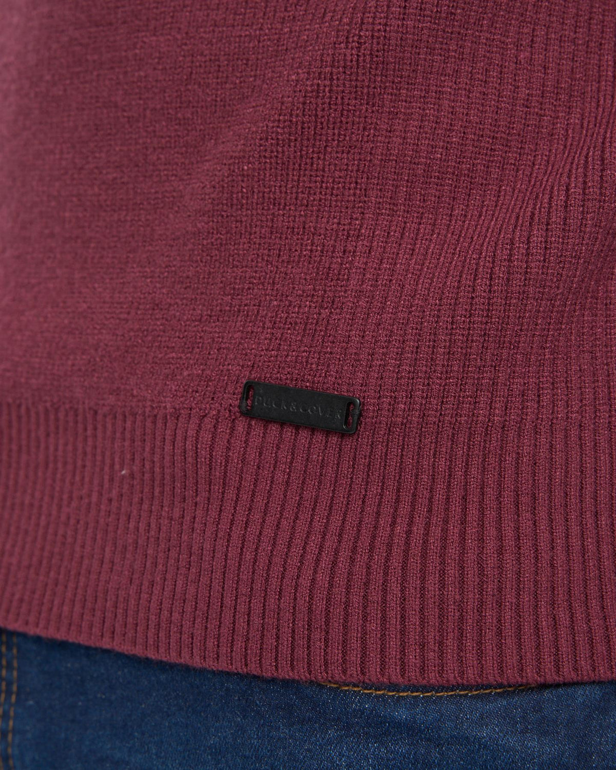 Mens Potenza 1/4 Zip Knit Raisin