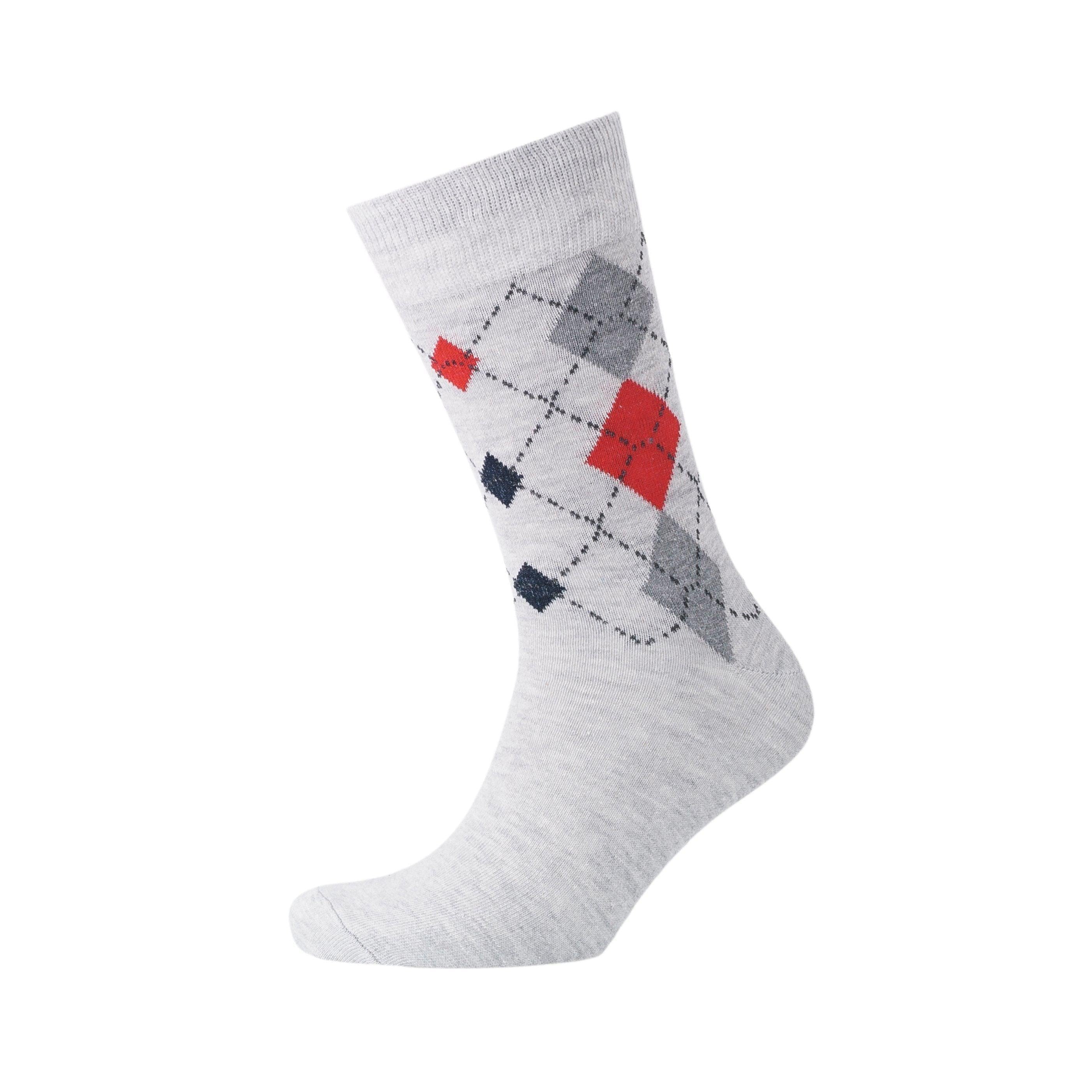 Mens Diamond Sig Socks 3pk - Lt Grey/Night Sky