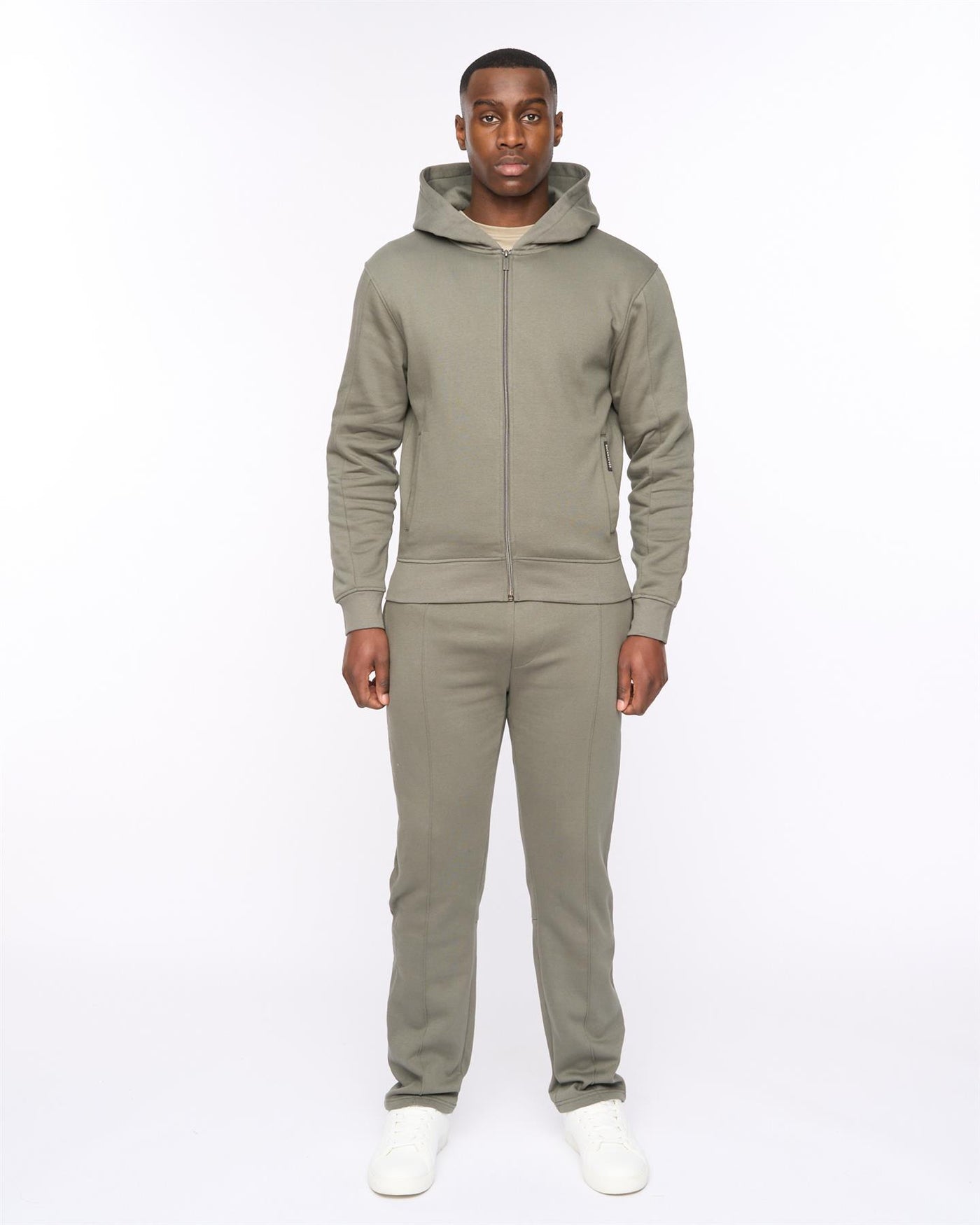 Mens Chemtars Zip Thru Hoodie & Joggers Set Green Slate