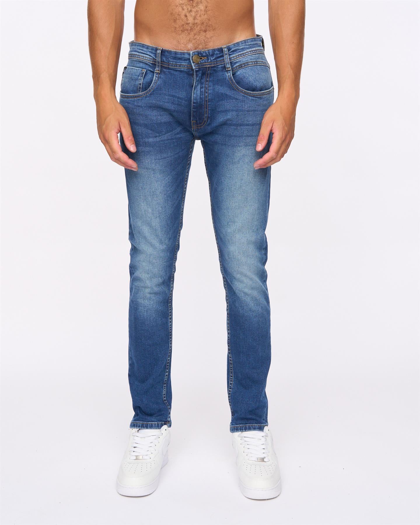 Mens Maylead Slim Fit Jeans Stone Wash