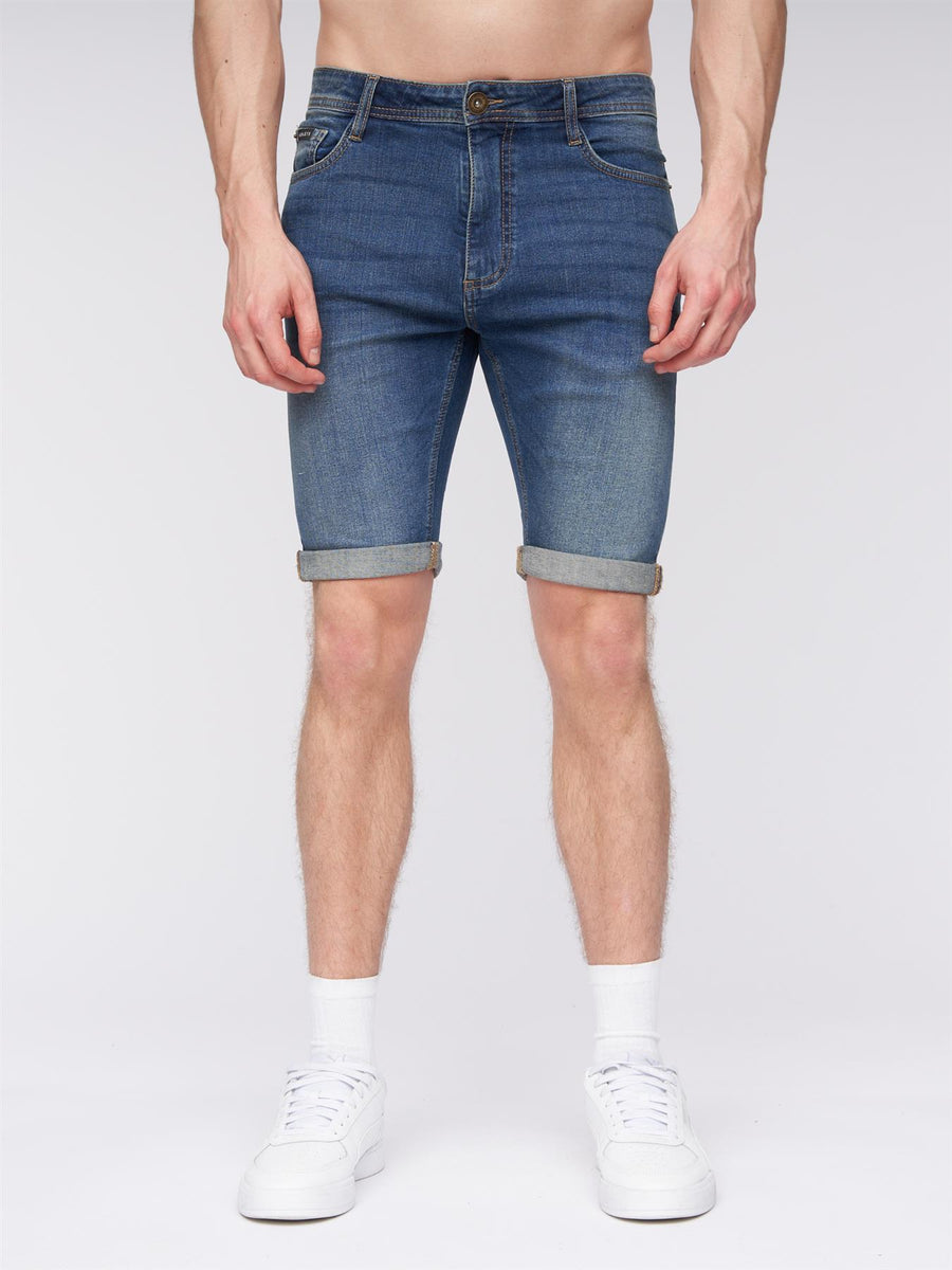 Mens Flex Denim Shorts Stone Wash