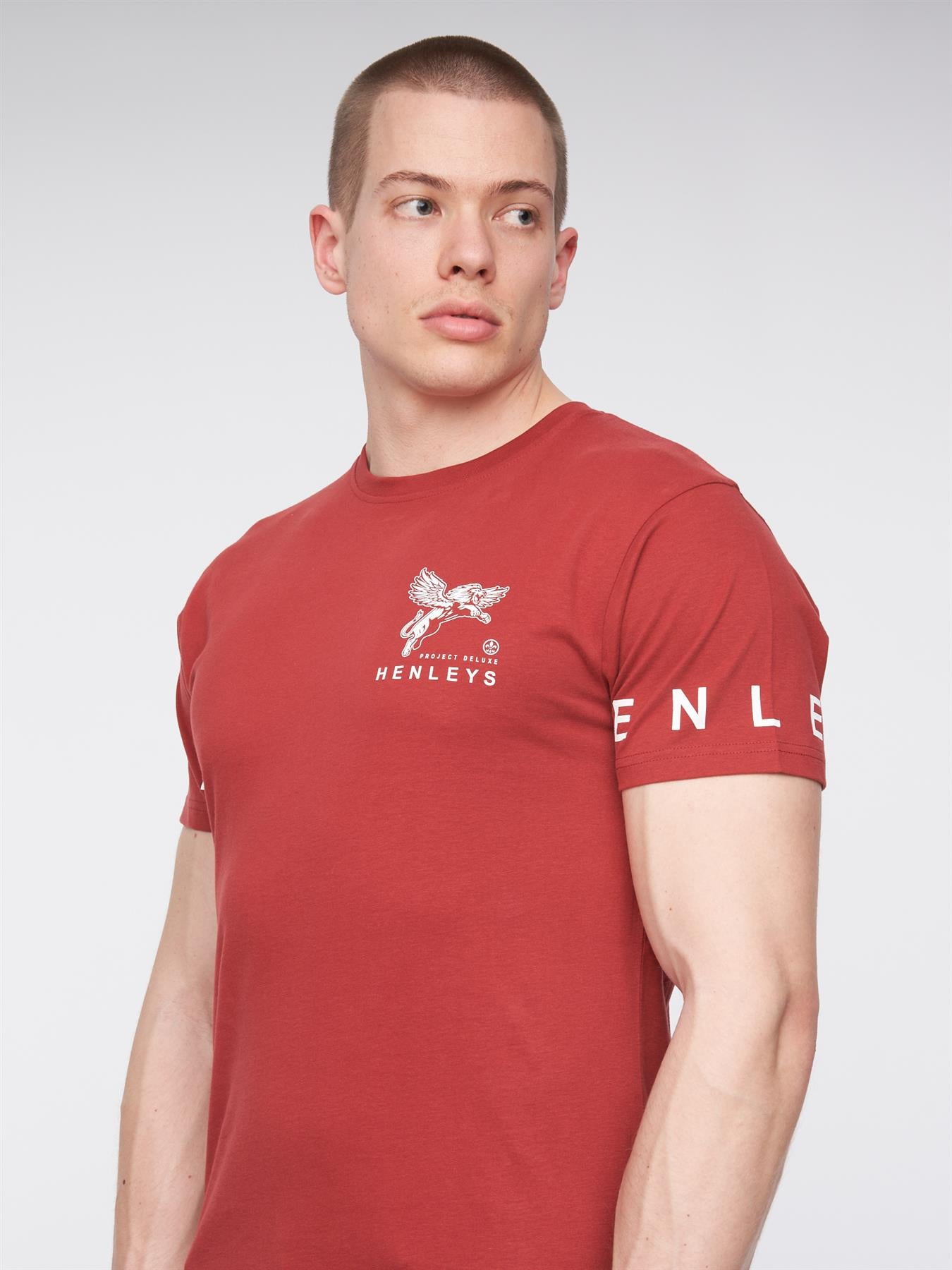 Mens Henflare T-Shirt Deep Red