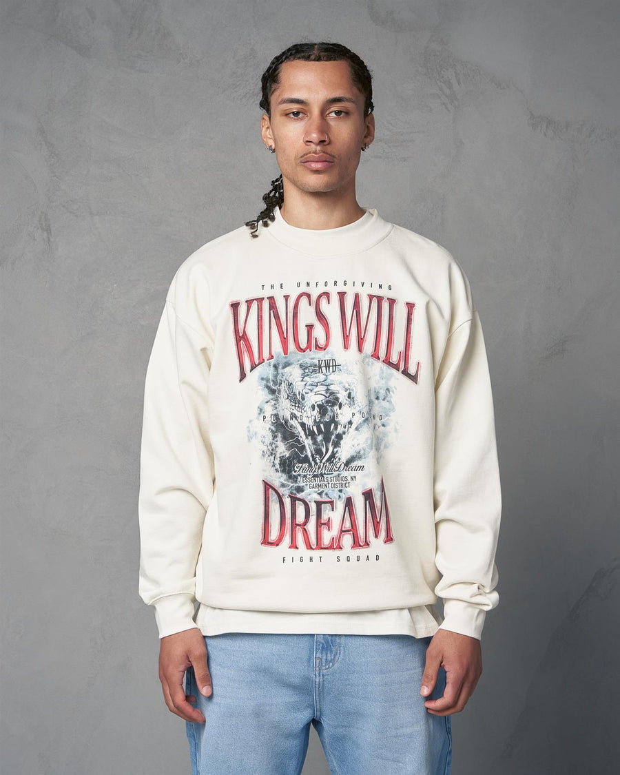 Mens Studio Snake Eyes Crew Sweat White