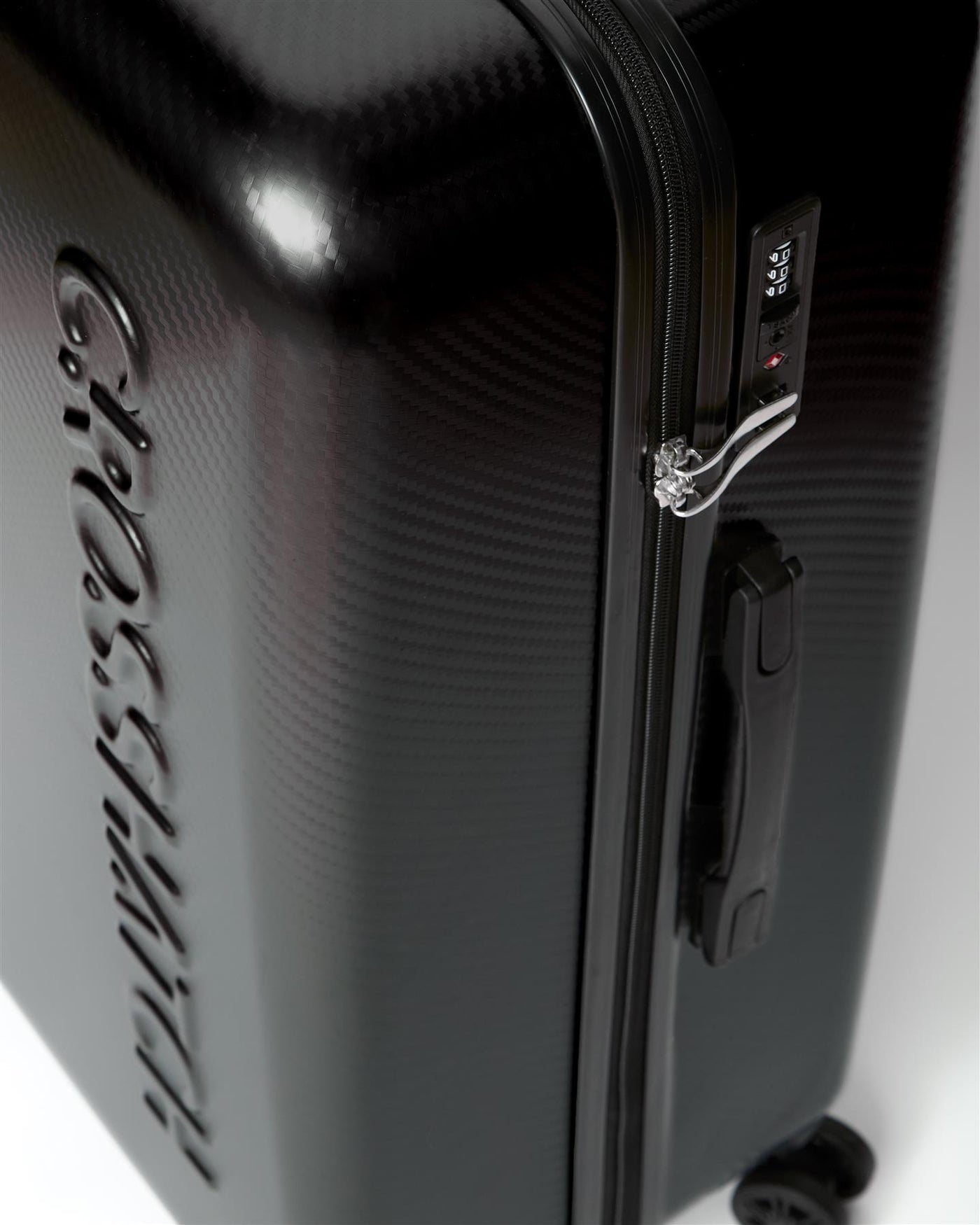 Mens Escapade Embossed Suitcase 3pk Black