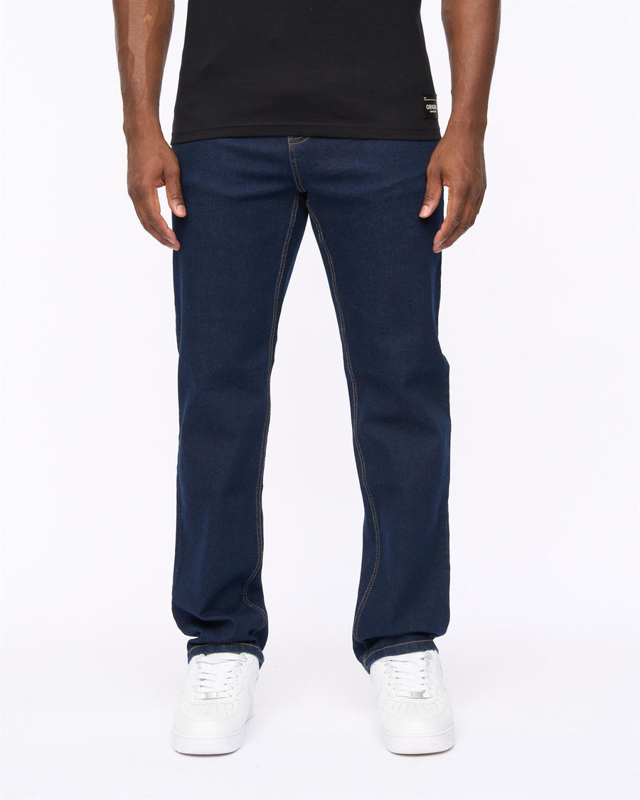 Mens Detendu Relax Fit Jeans Raw Wash