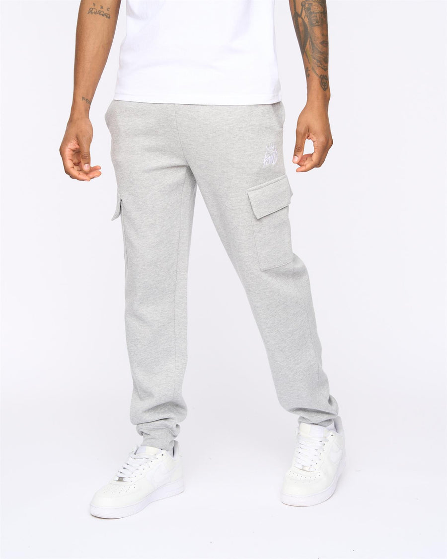 Mens Crosby Cargo Joggers Grey Marl