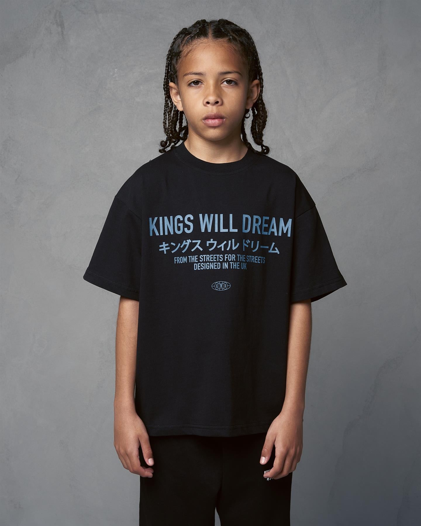 Kids Boys Studio Stacked T-Shirt Black