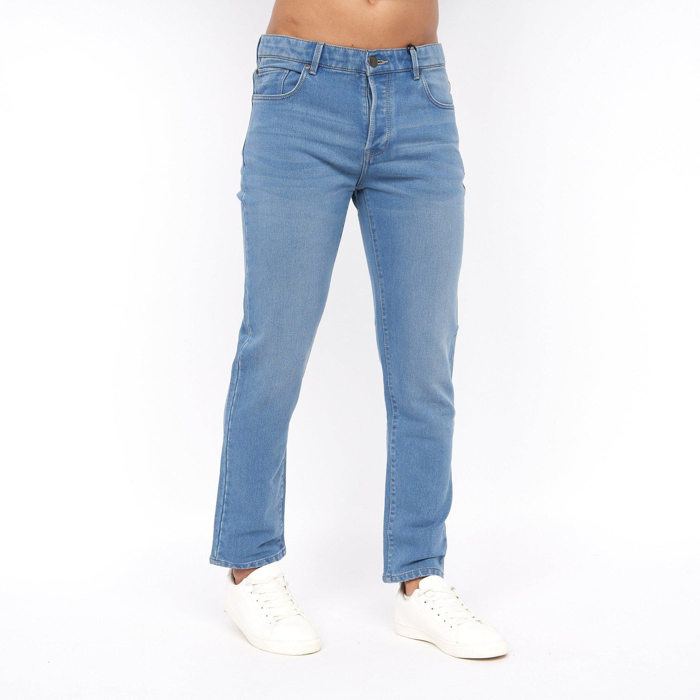 Crosshatch Mens Lampoons Slim Fit Jeans Light Wash