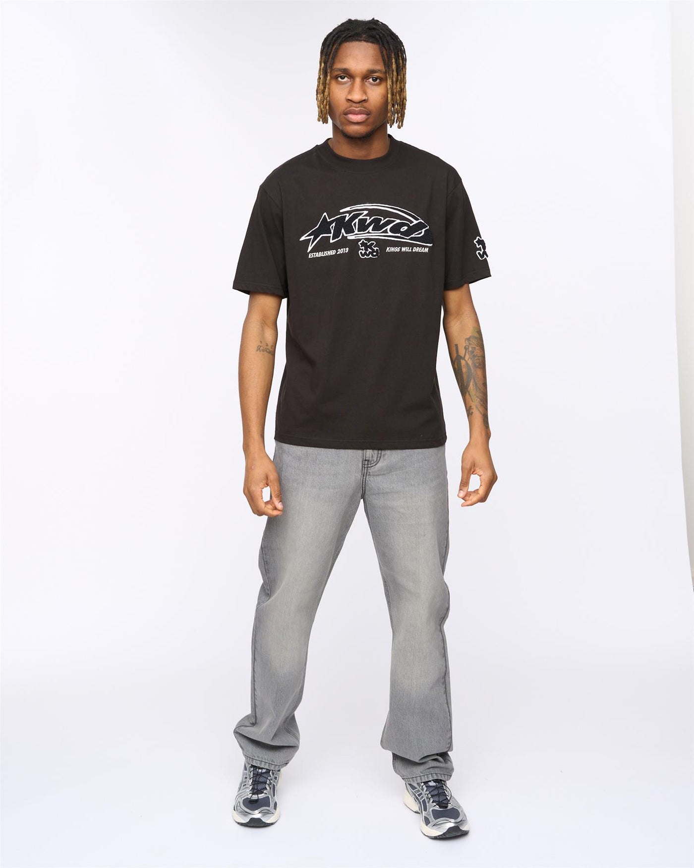 Mens Dashed T-Shirt Black