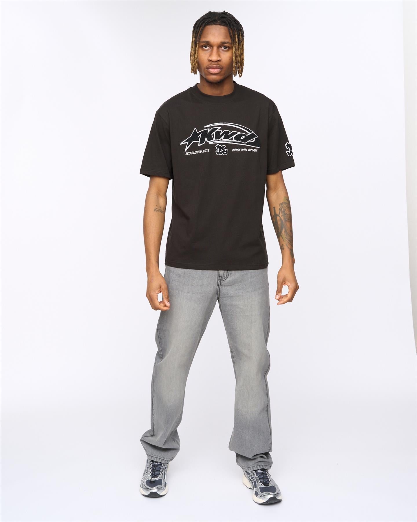 Mens Dashed T-Shirt Black