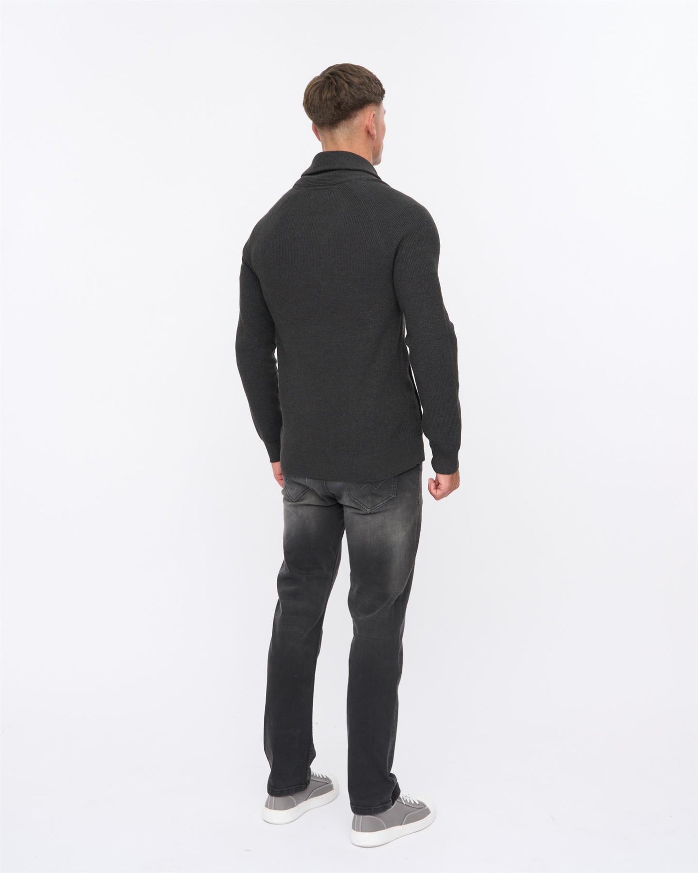 Mens Venosa Shawl Cardigan Charcoal
