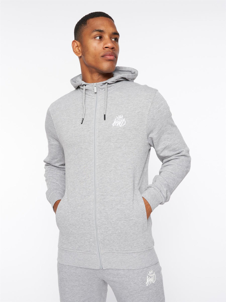 Coby Zip Thru Hoody Grey Marl