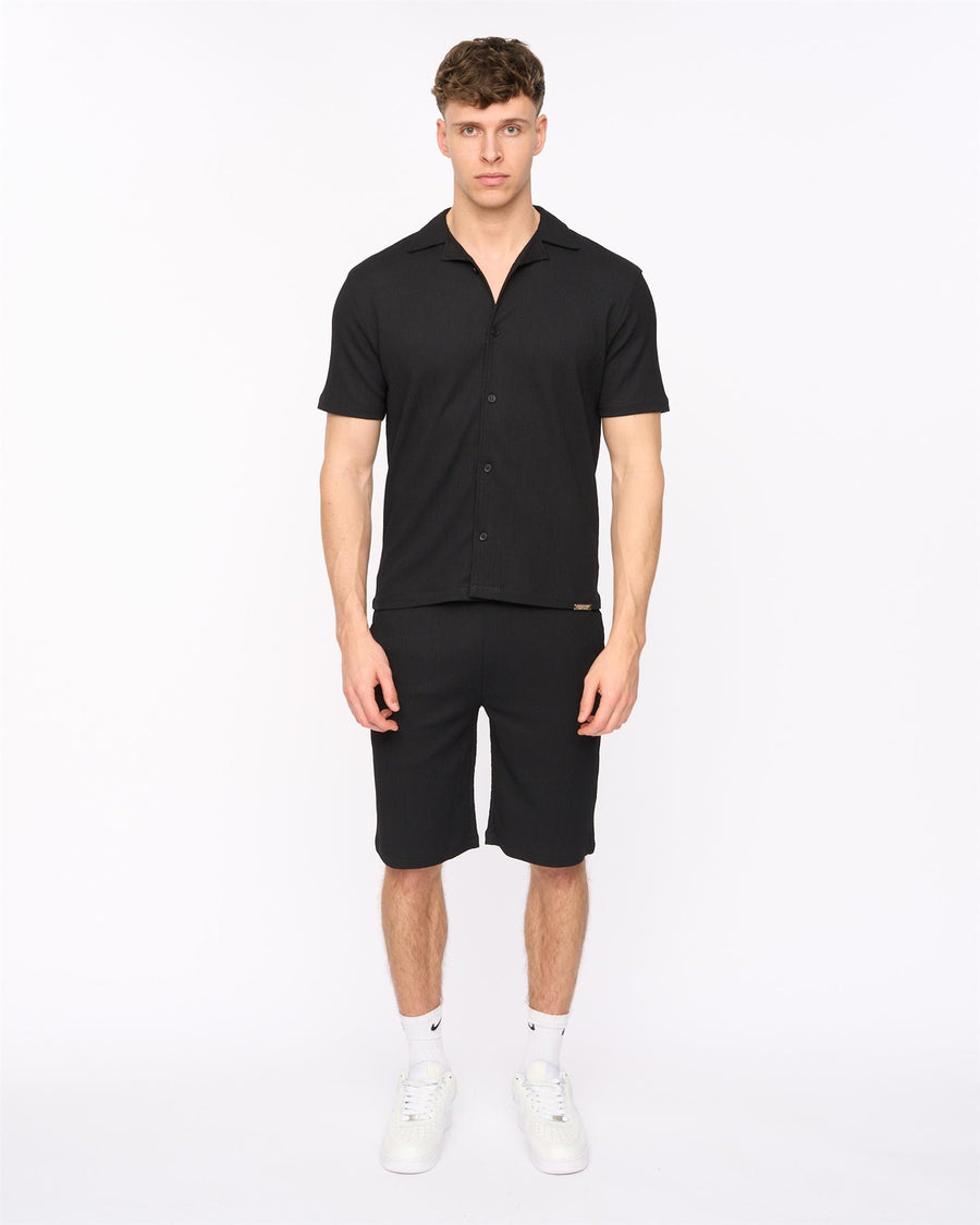 Mens Hingham Shirt & Shorts Set Black