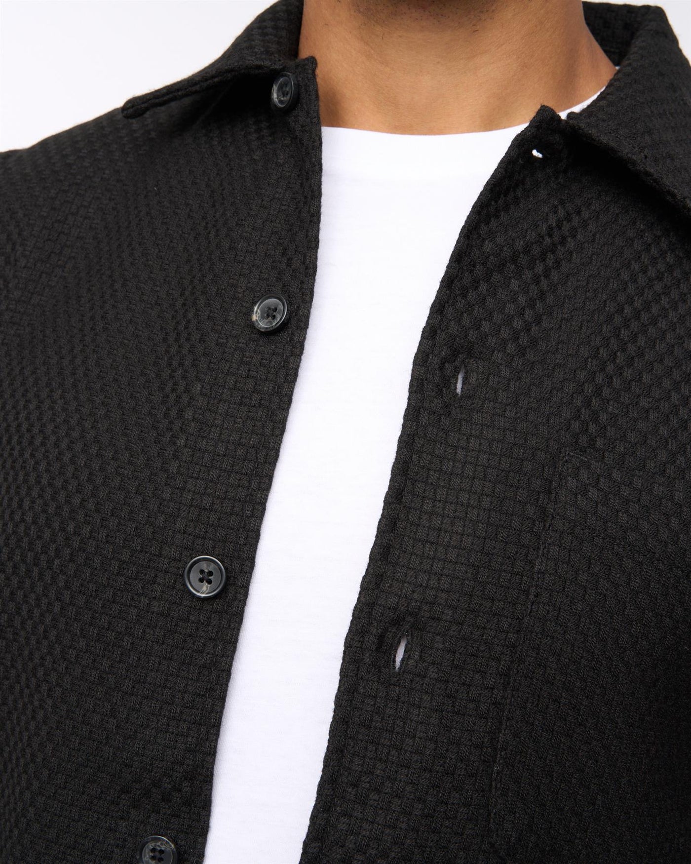 Haynerson Textured Overshirt Black