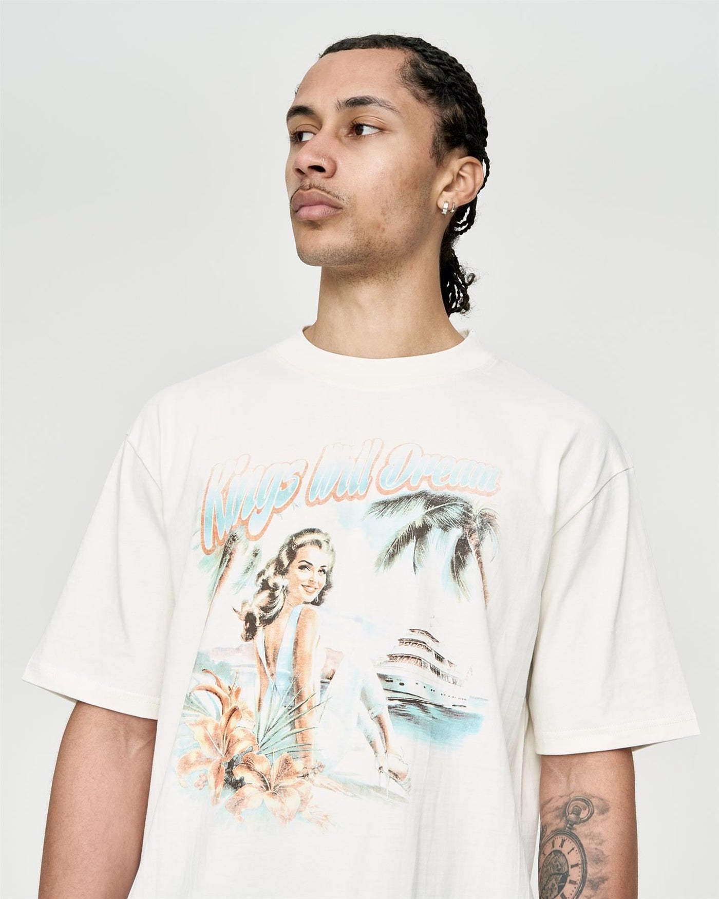 Mens Studio Paradise Island T-Shirt White
