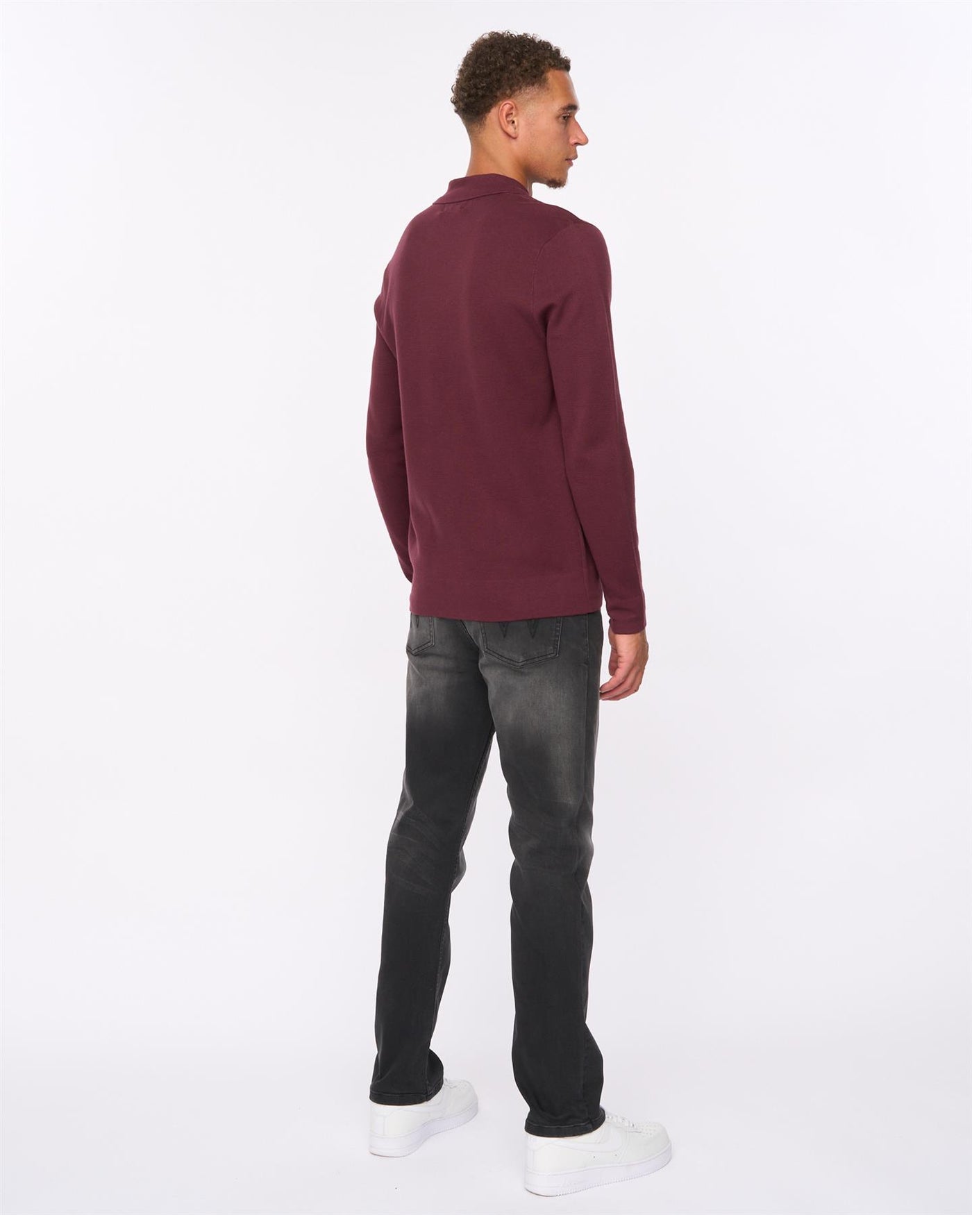 Mens Melfi Zip Thru Knit Raisin