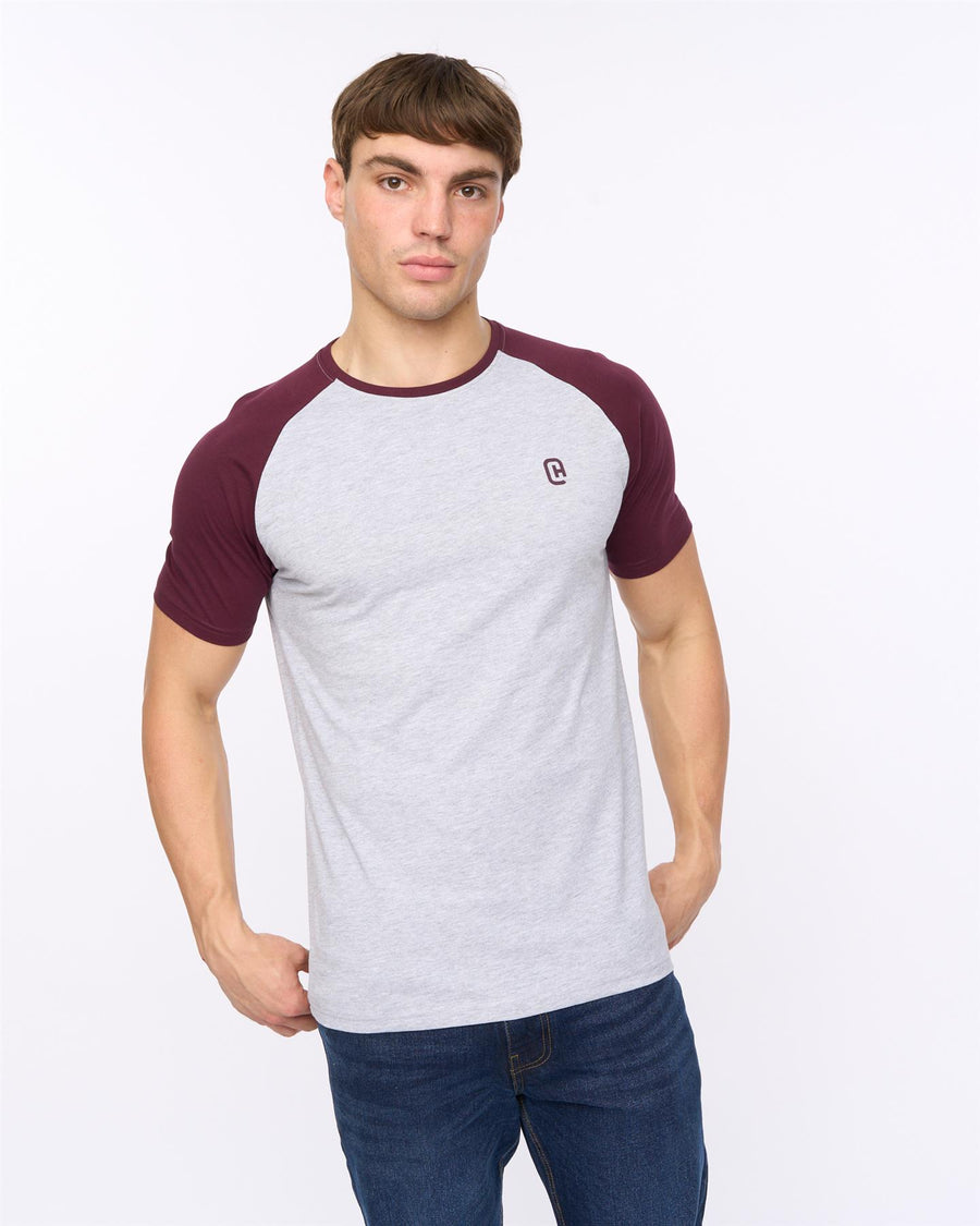 Mens Remison T-Shirt Raisin/Grey Marl
