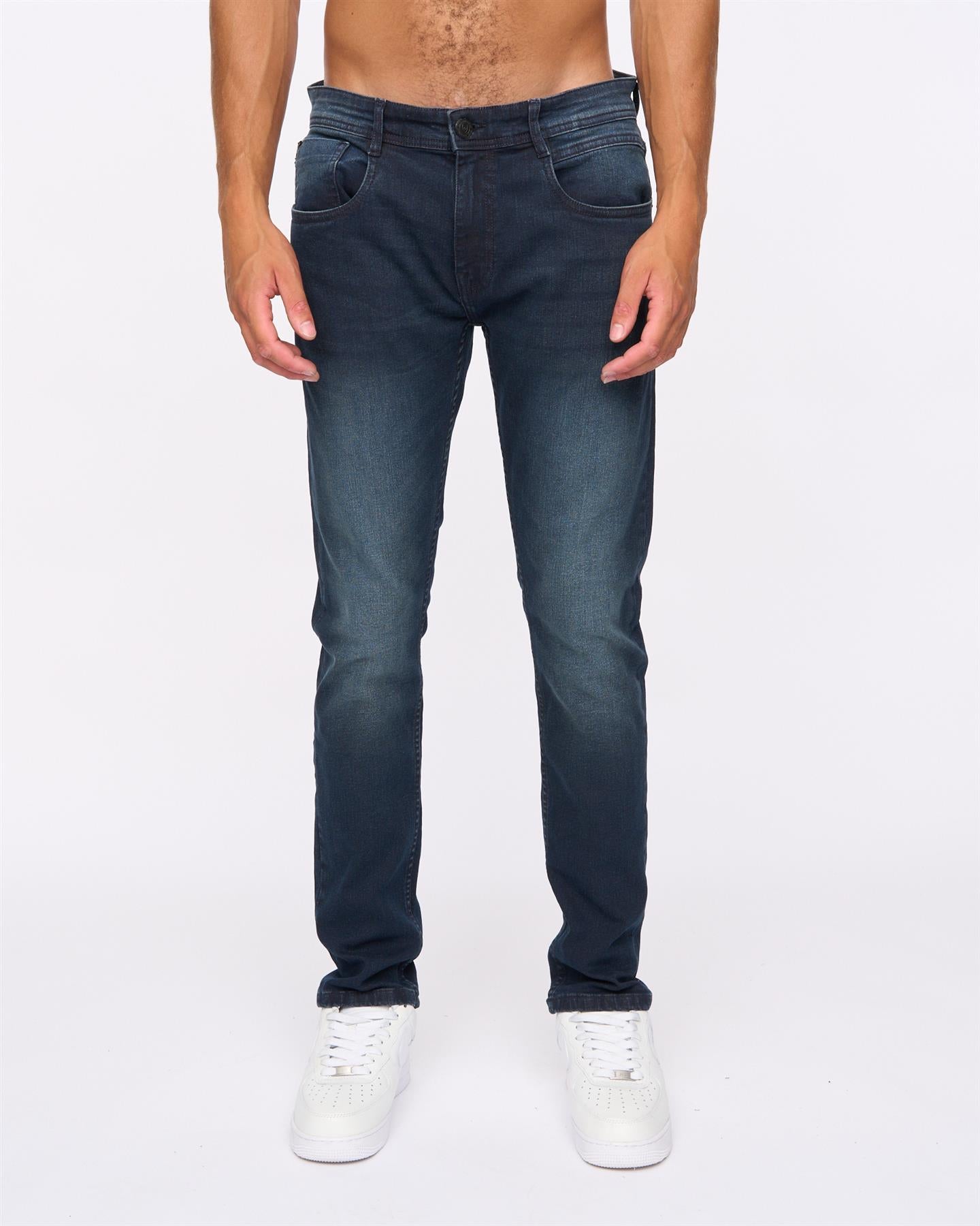 Mens Maylead Slim Fit Jeans Blue Black