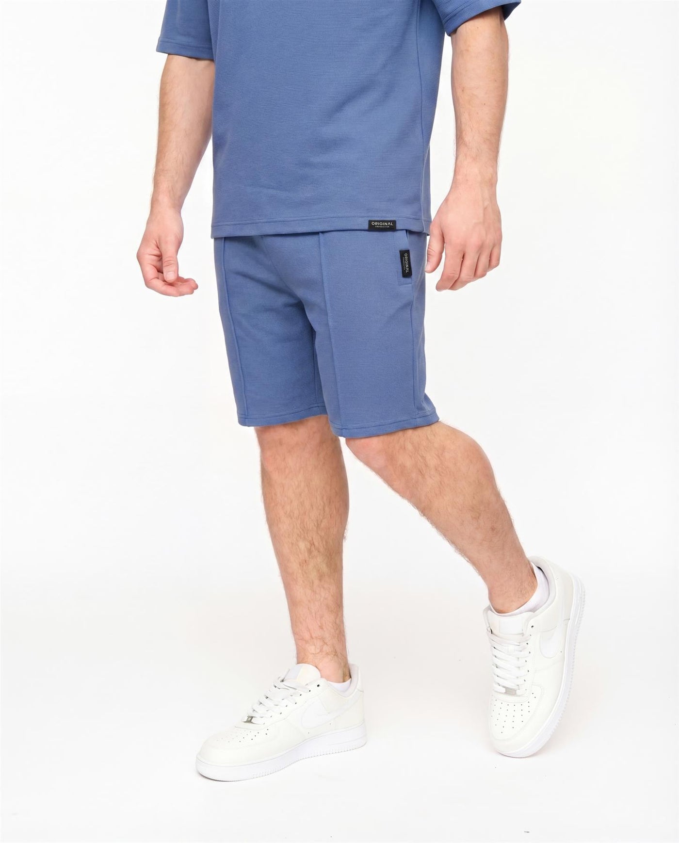 Mens Hartlay T-Shirt & Shorts Set Blue
