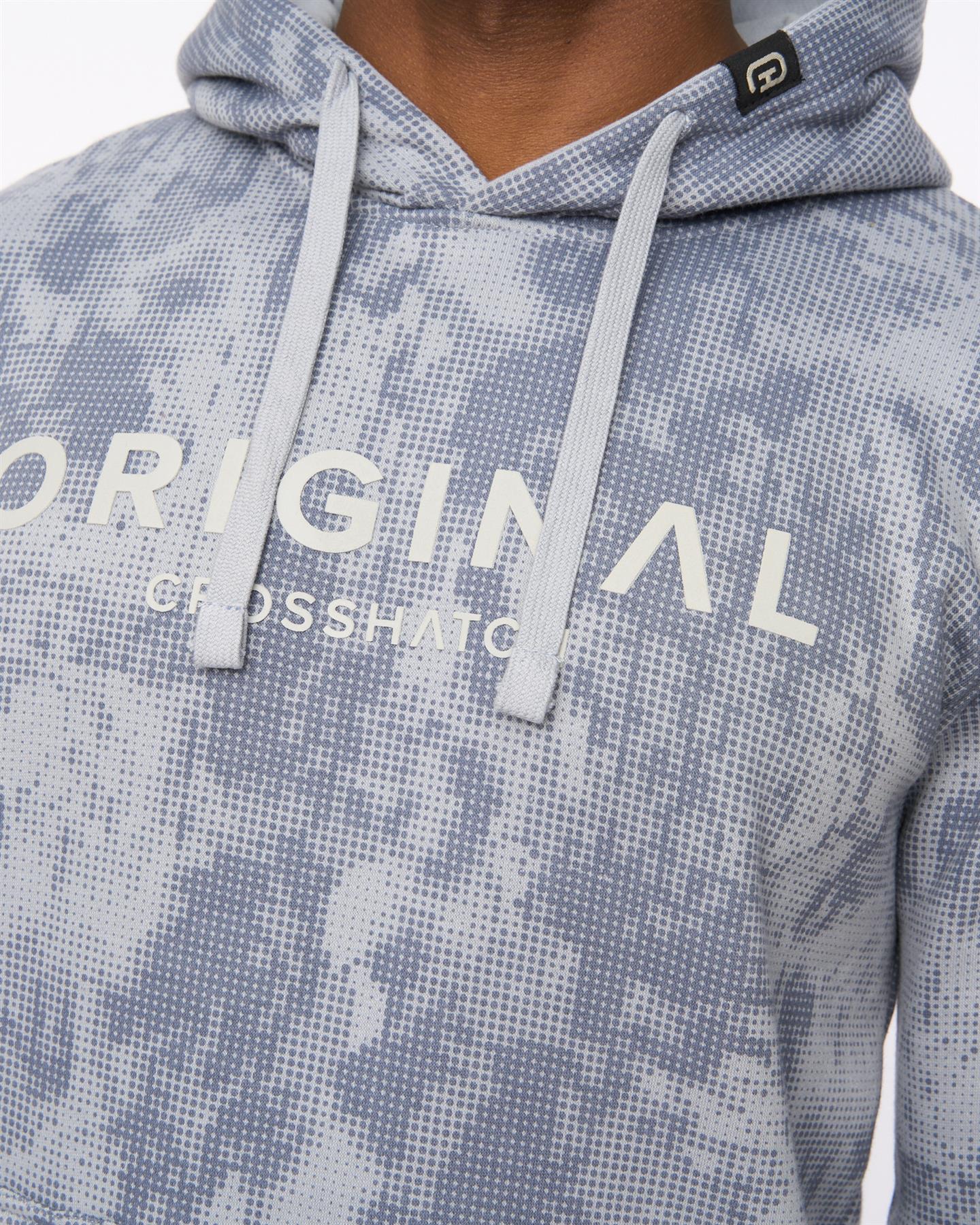 Mens Bardon Camo Hoodie Steel Blue
