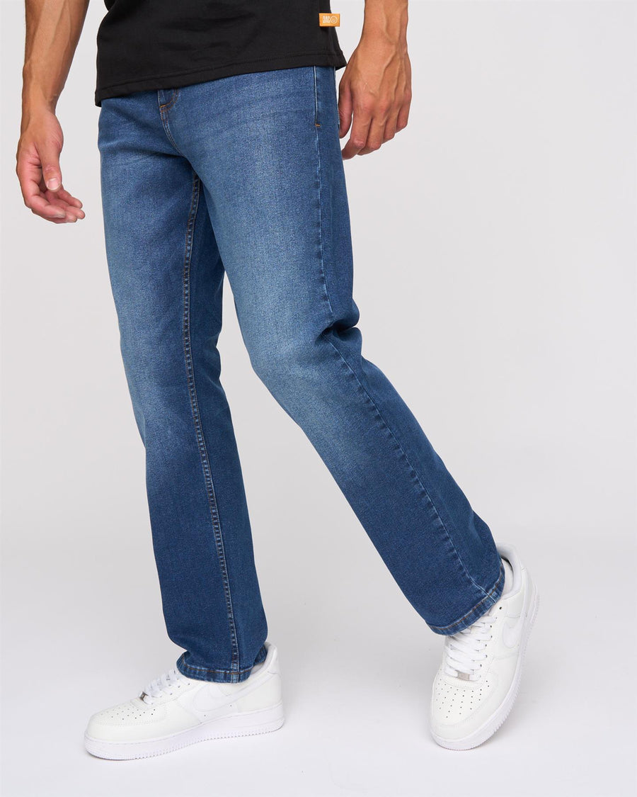 Mens Hydras Straight Leg Jeans Mid Wash