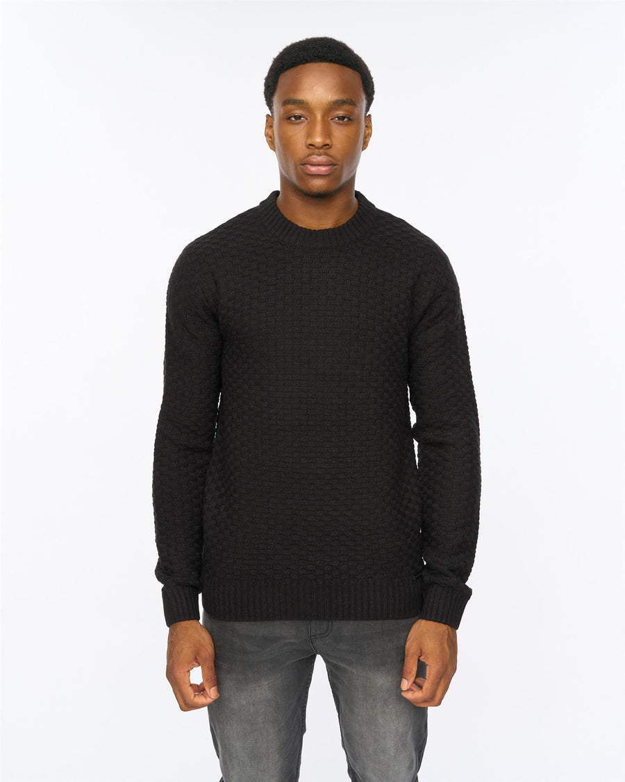 Mens Matera Textured Knit Black