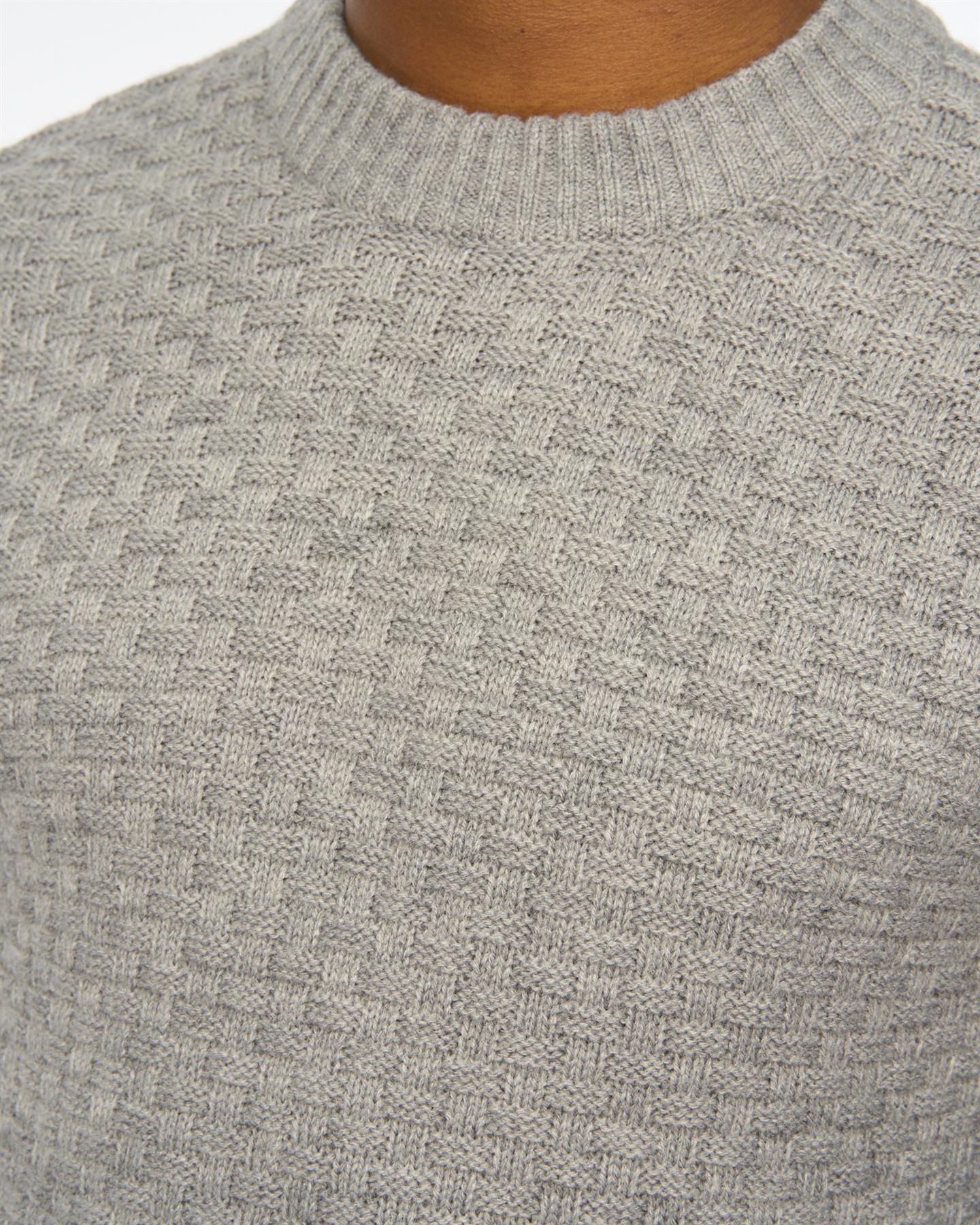 Mens Matera Textured Knit Grey Marl