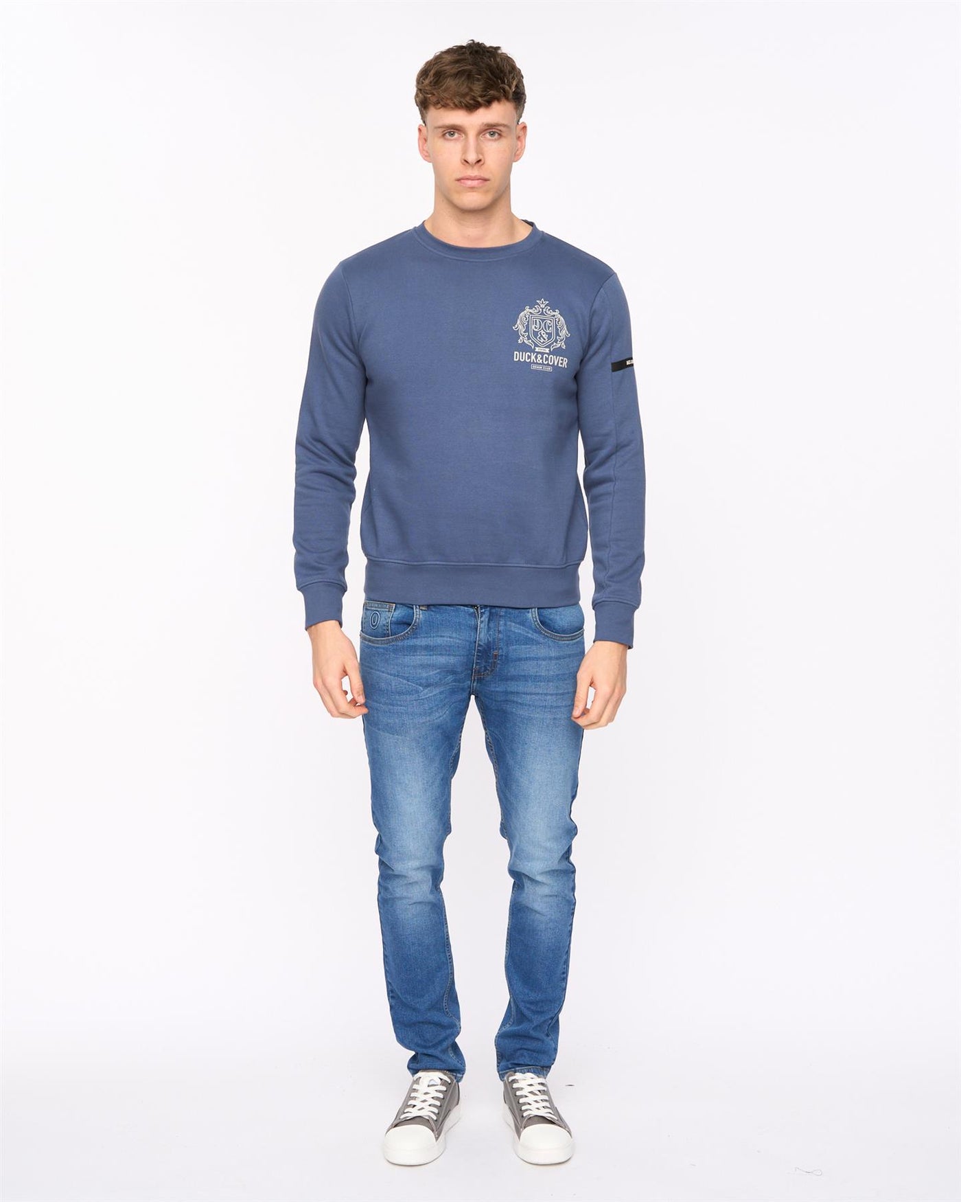 Mens Stoneham Crew Sweat Denim Blue