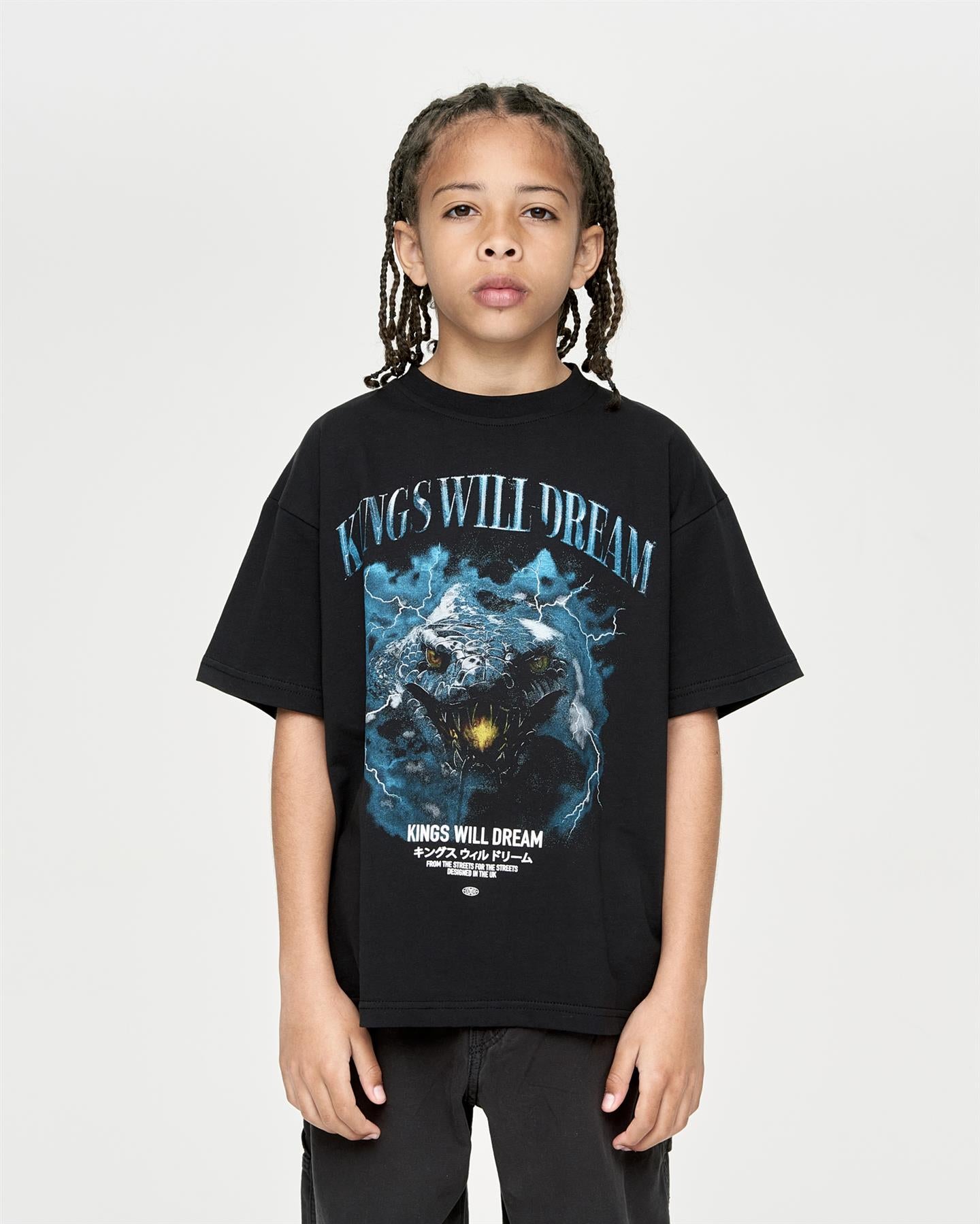 Kids Boys Studio Snake Smile T-Shirt Black