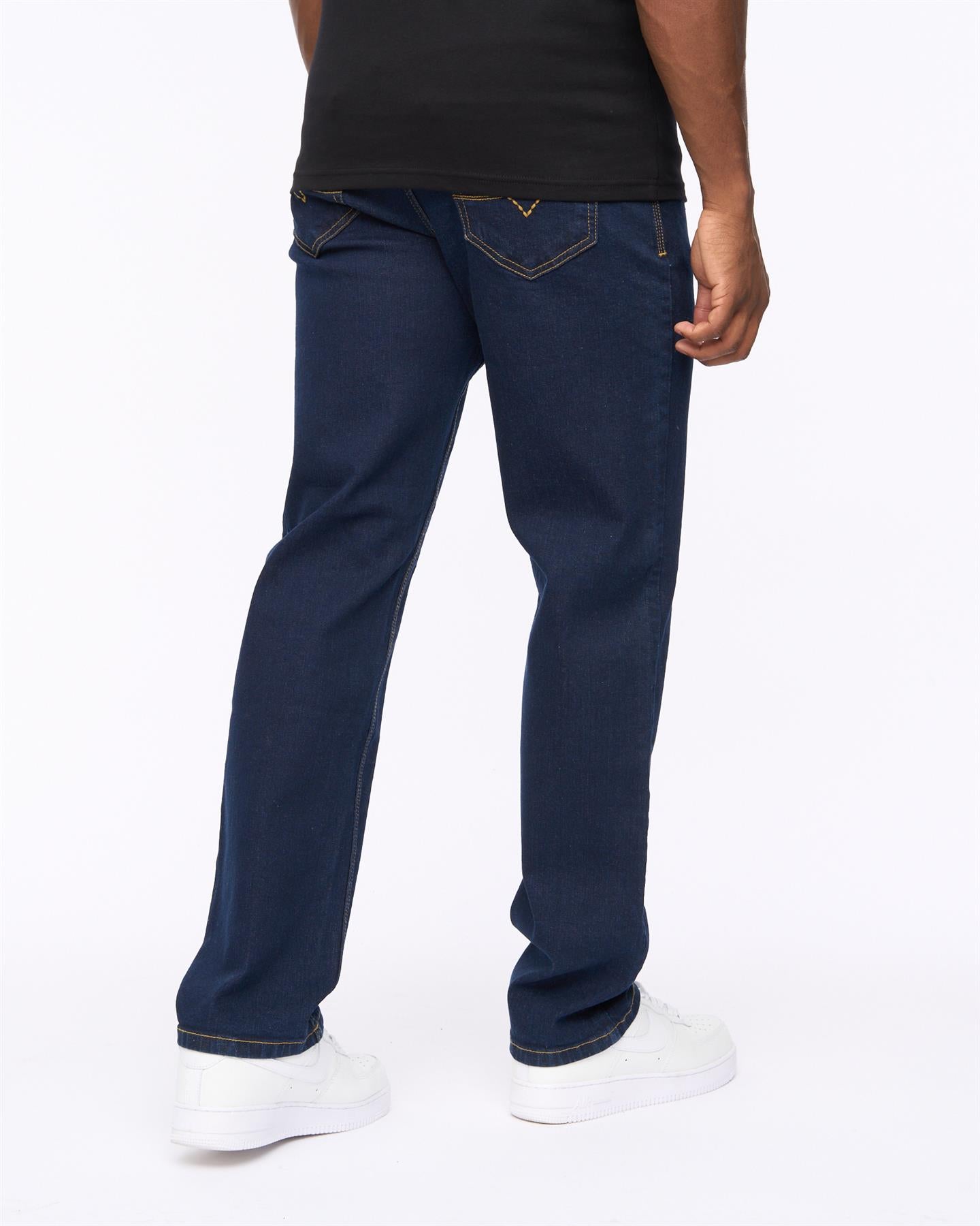 Mens Detendu Relax Fit Jeans Raw Wash