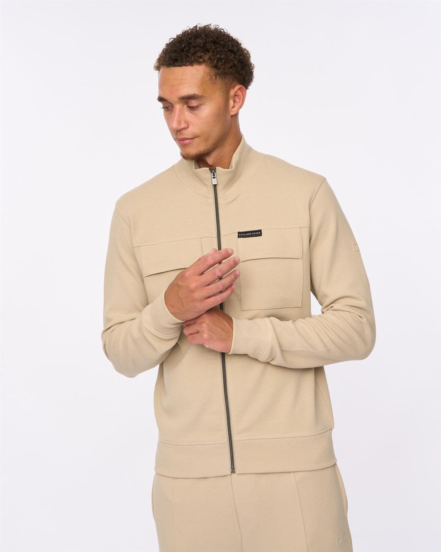 Mens Tames Zip Thru Sweat Stone