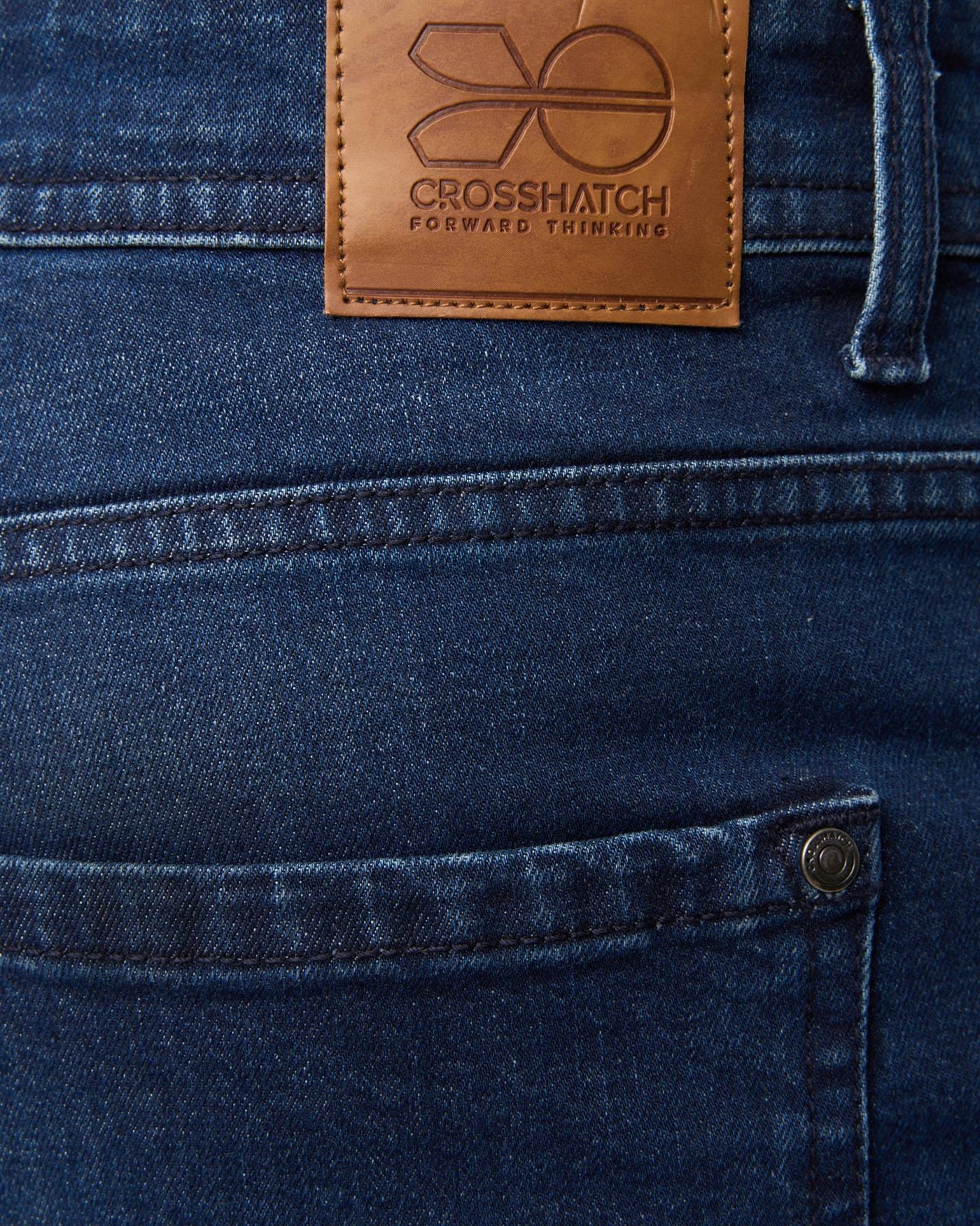 Crosshatch Mens Malcolm Slim Fit Jeans Dark Wash
