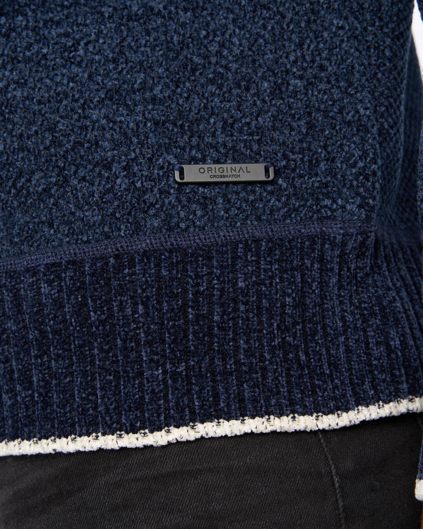 Mens Coldwell Chenille 1/4 Zip Knit Navy