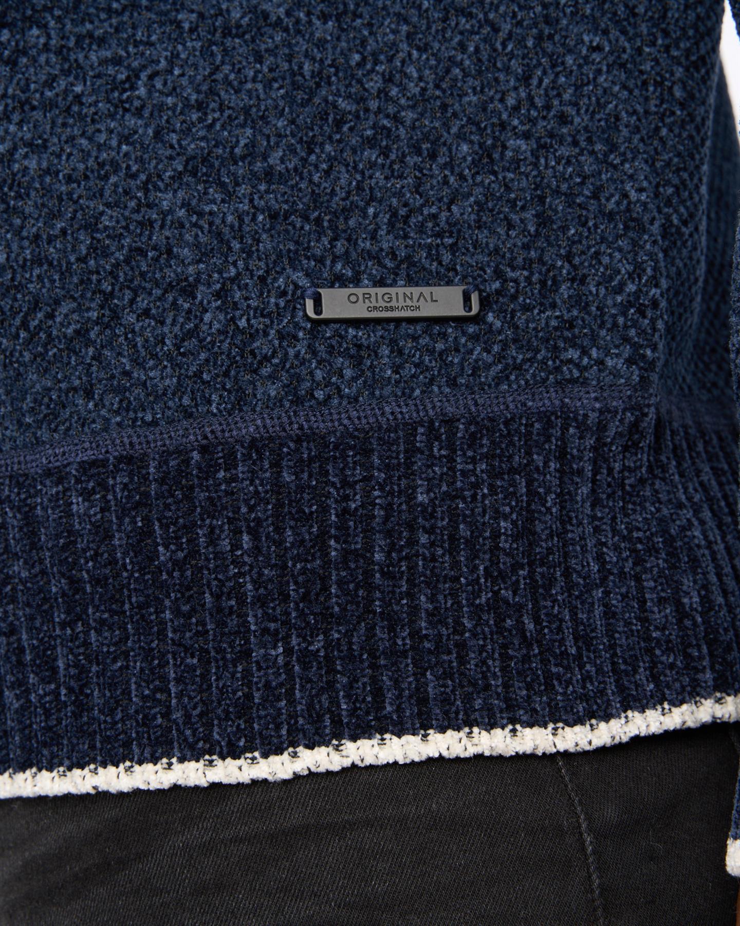 Mens Coldwell Chenille 1/4 Zip Knit Navy