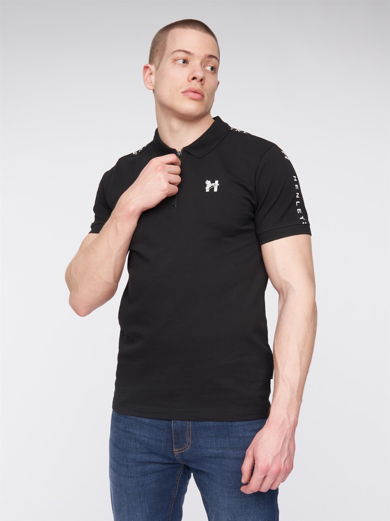 Mens Tapehen Polo Black