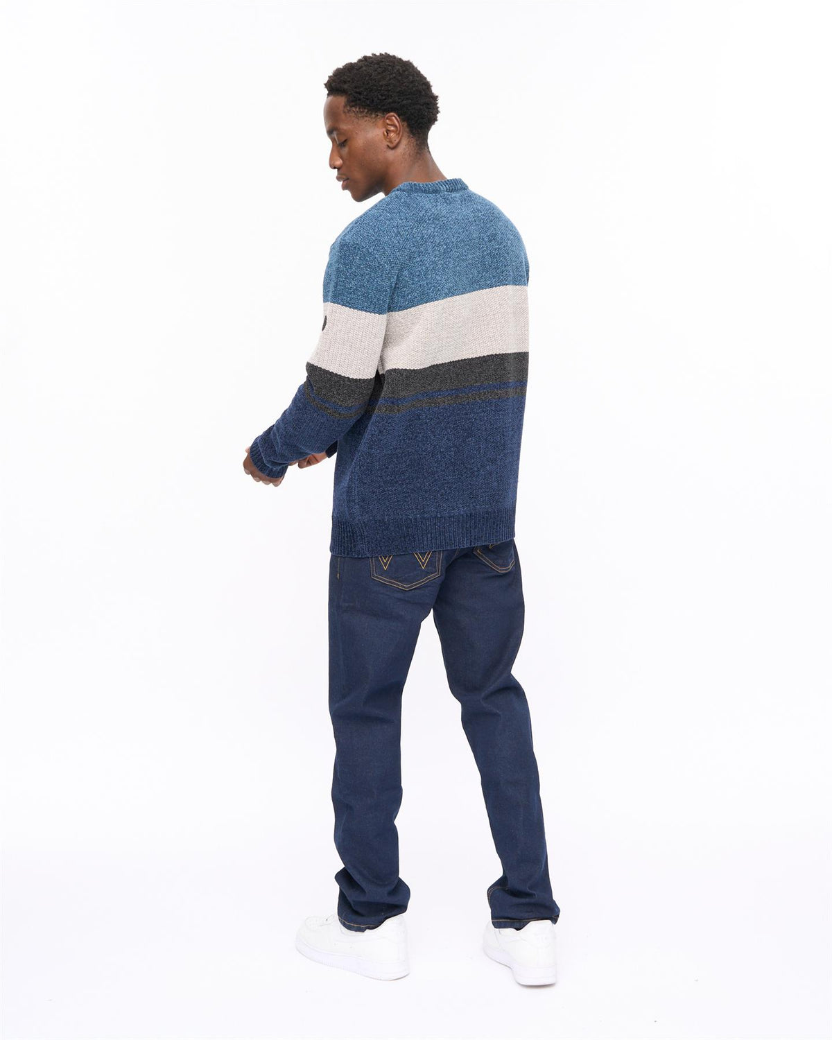 Rikmen Crew Neck Jumper Navy/Teal
