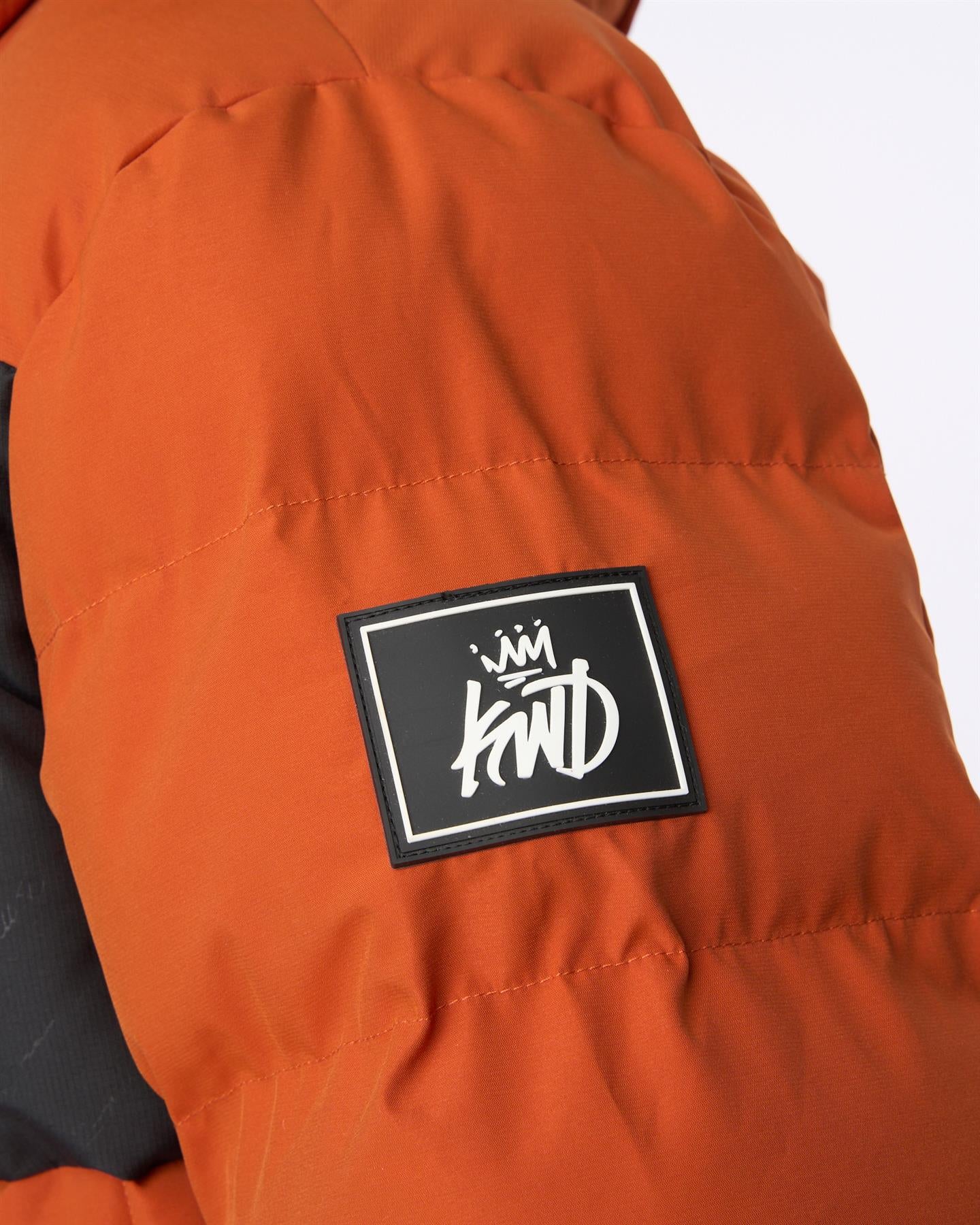 Mens Fractioned Puffer Jacket Burnt Orange