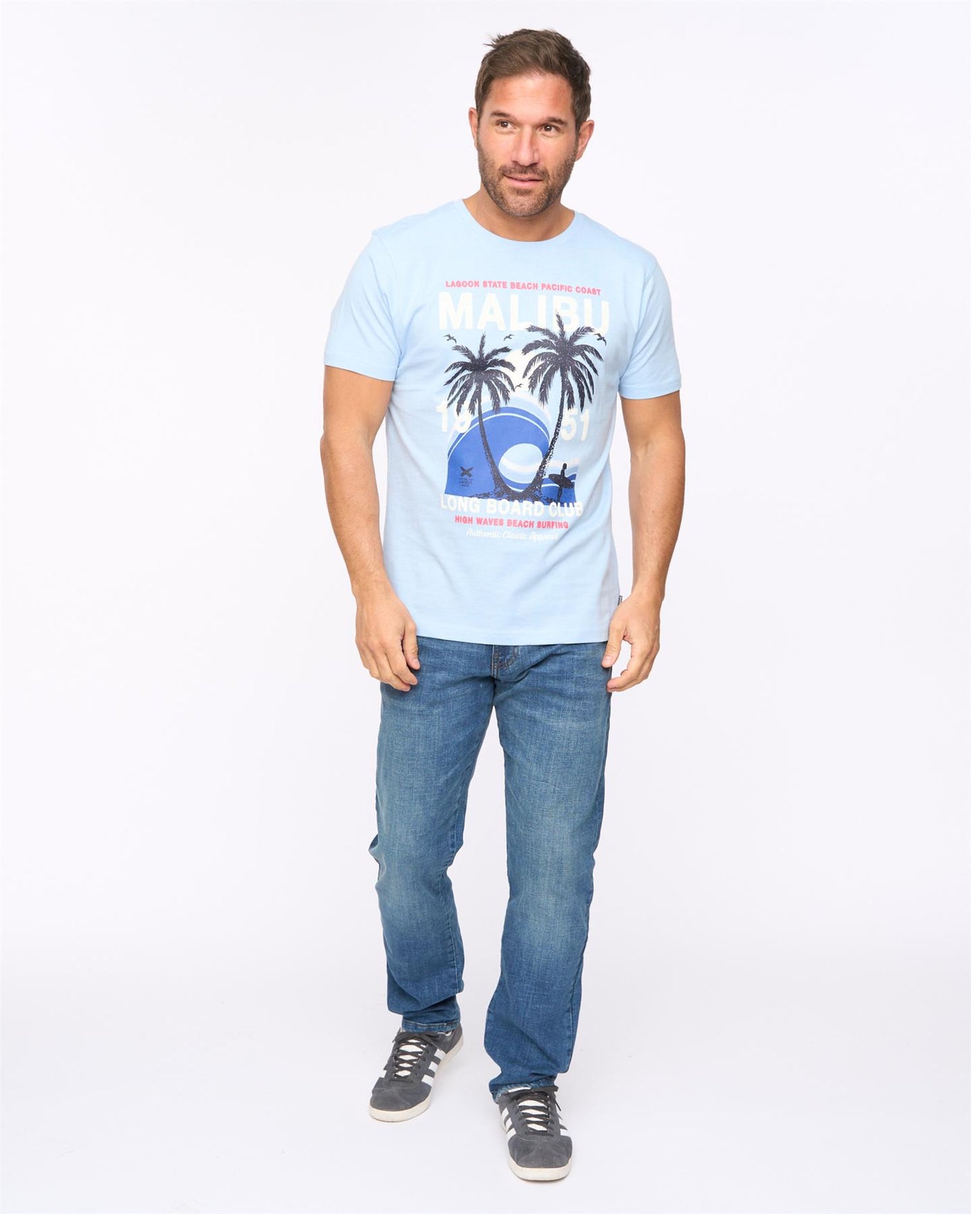 Mens Malwaves T-Shirt Light Blue