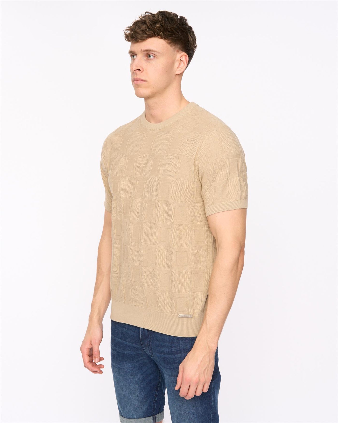 Mens Littleton Knit T-Shirt Light Stone