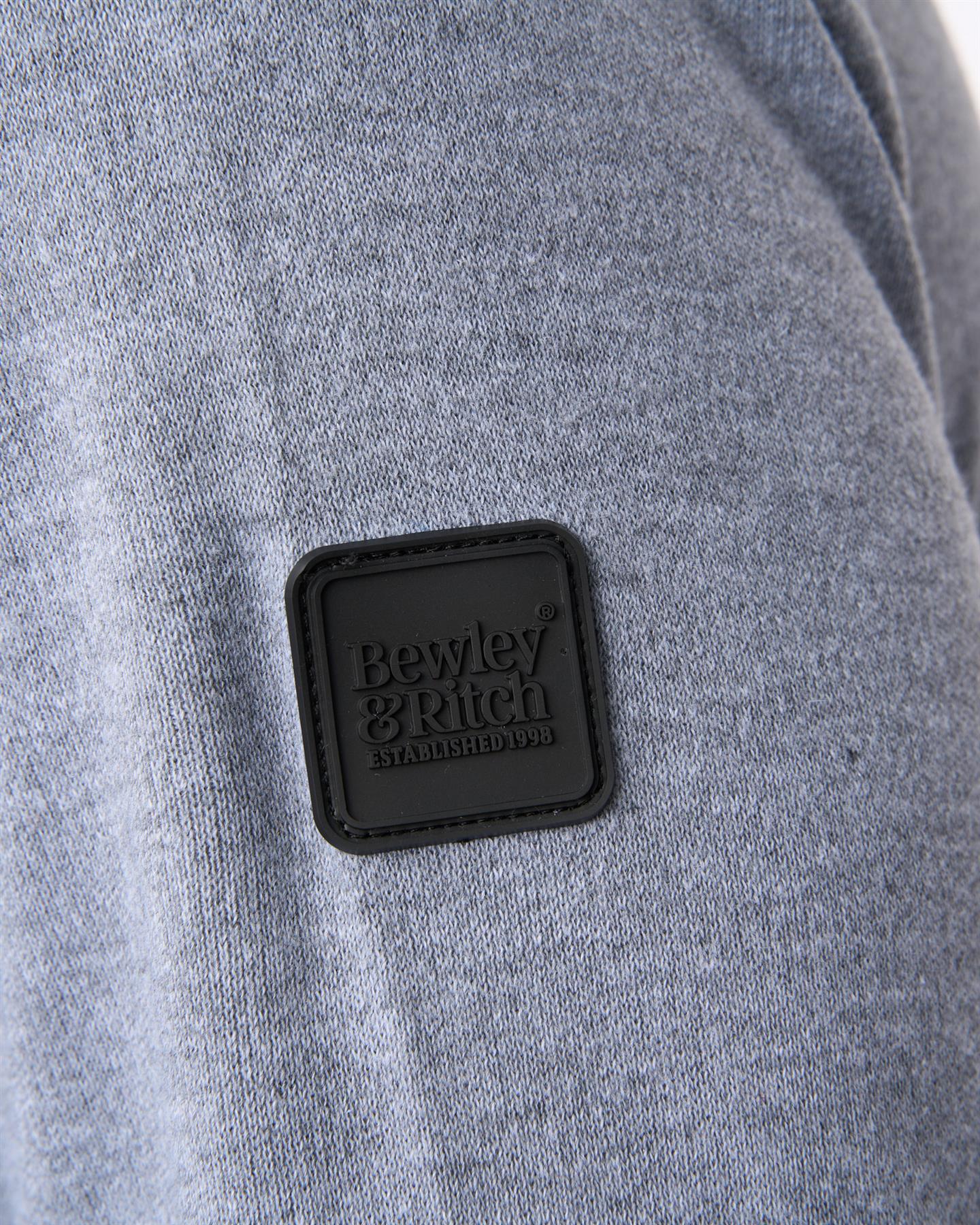 Delloway 1/4 Zip Funnel Neck Jumper Grey Marl