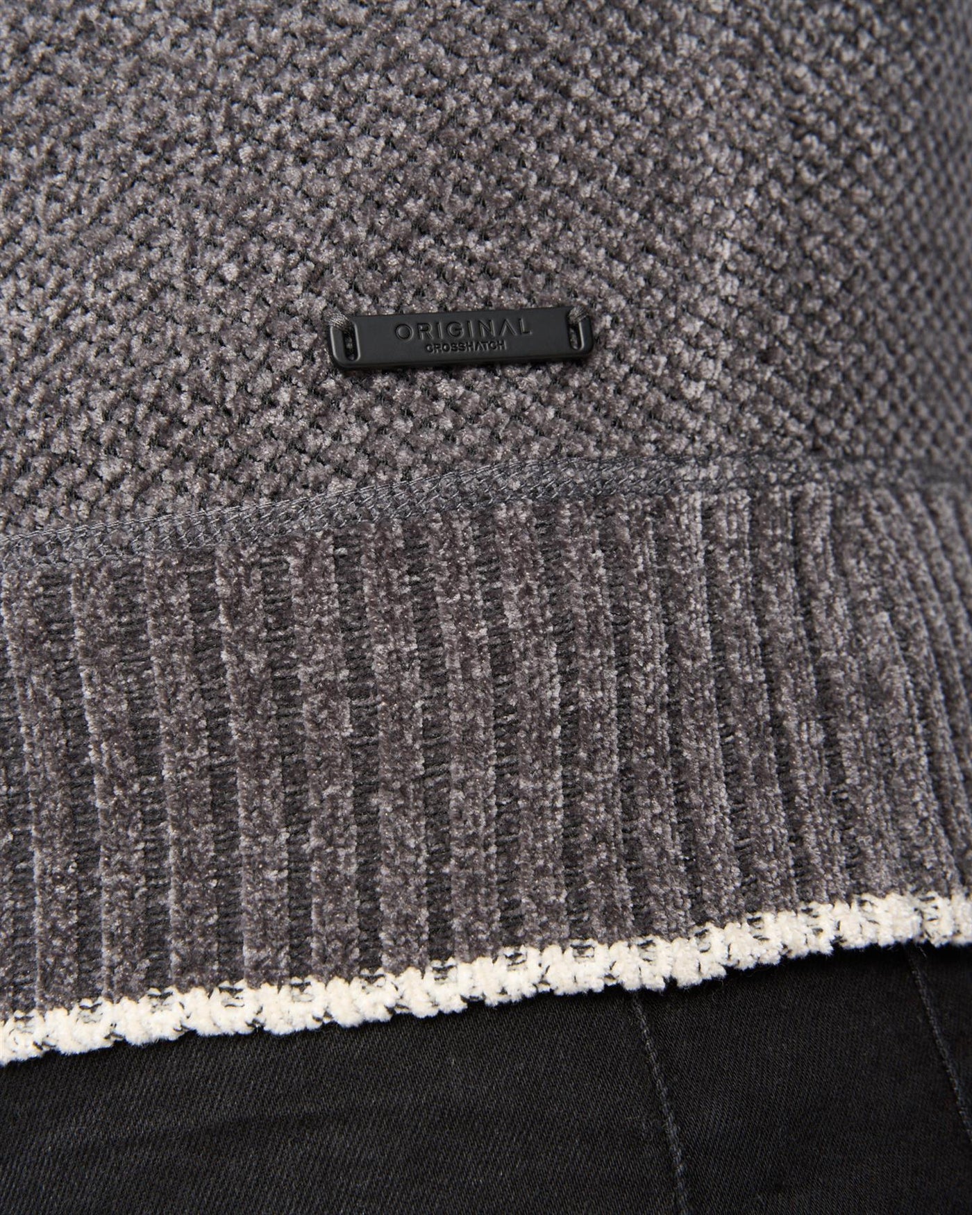 Mens Coldwell Chenille 1/4 Zip Knit Grey Marl