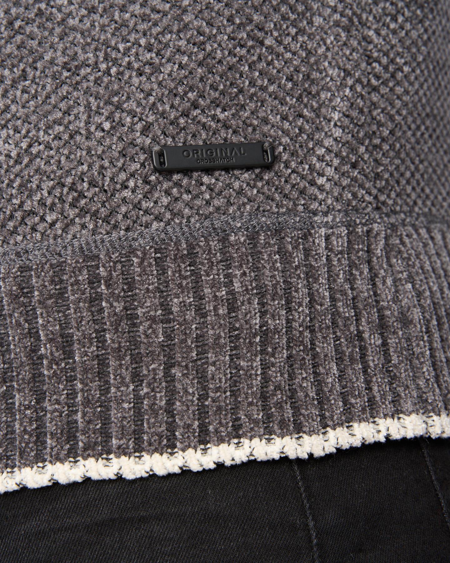 Mens Coldwell Chenille 1/4 Zip Knit Grey Marl