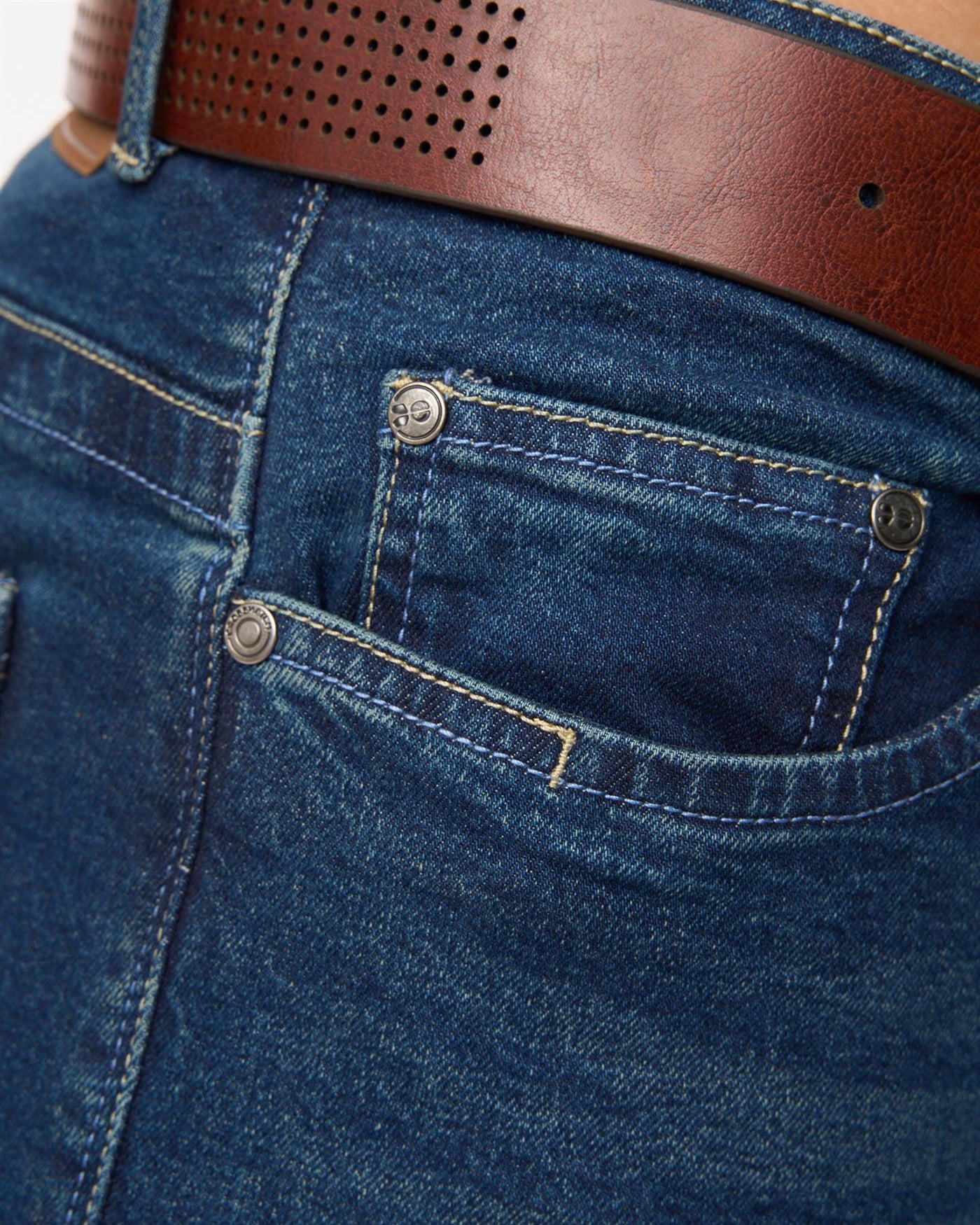 Farrowed Stretch Denim Jeans Dark Wash