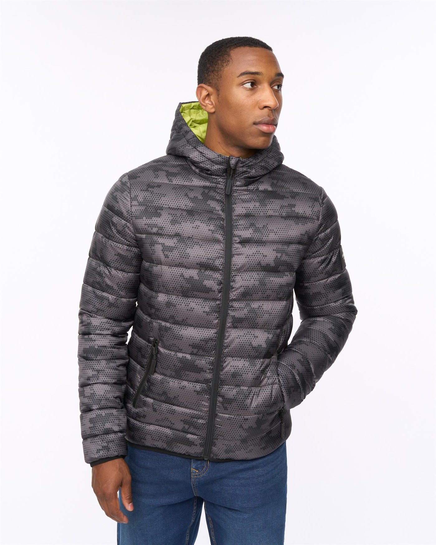 Mens Gattering Jacket Charcoal Camo